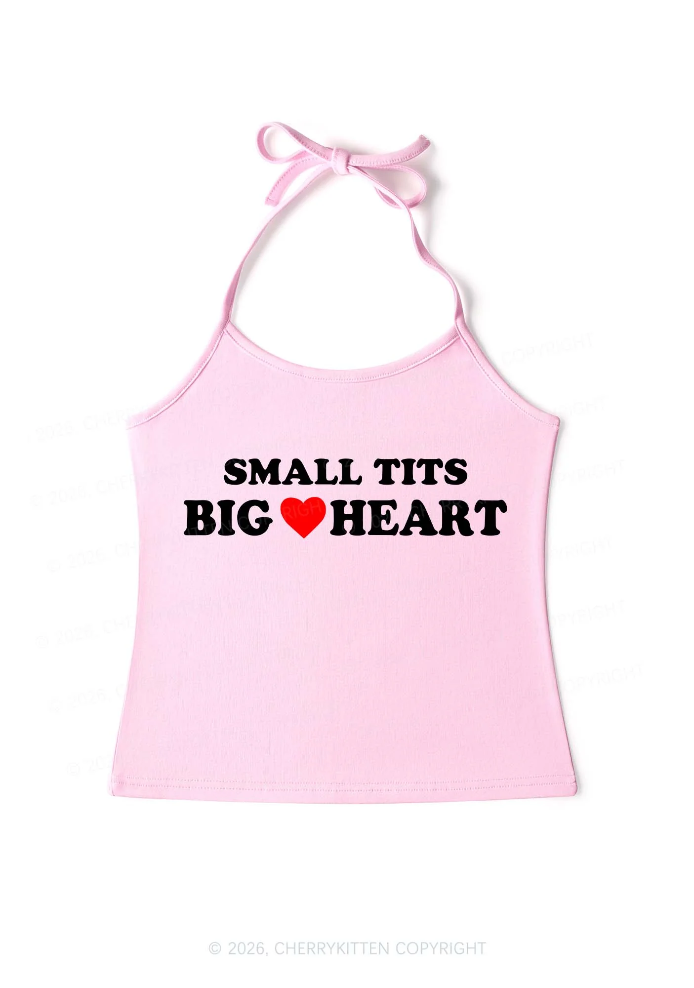 Small But Big Heart Y2K Halter Neck Cami Cherrykitten - Image 3