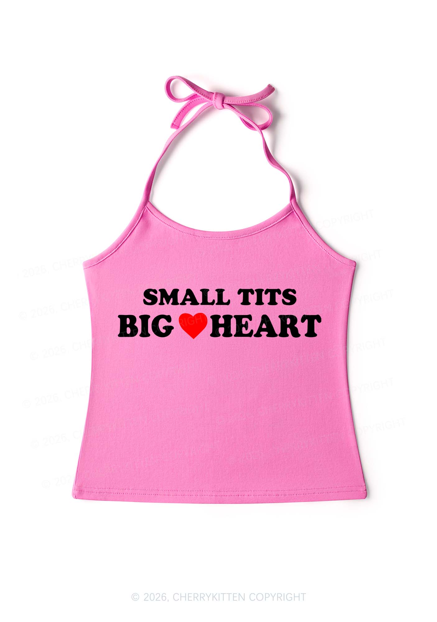 Small But Big Heart Y2K Halter Neck Cami Cherrykitten - Image 4