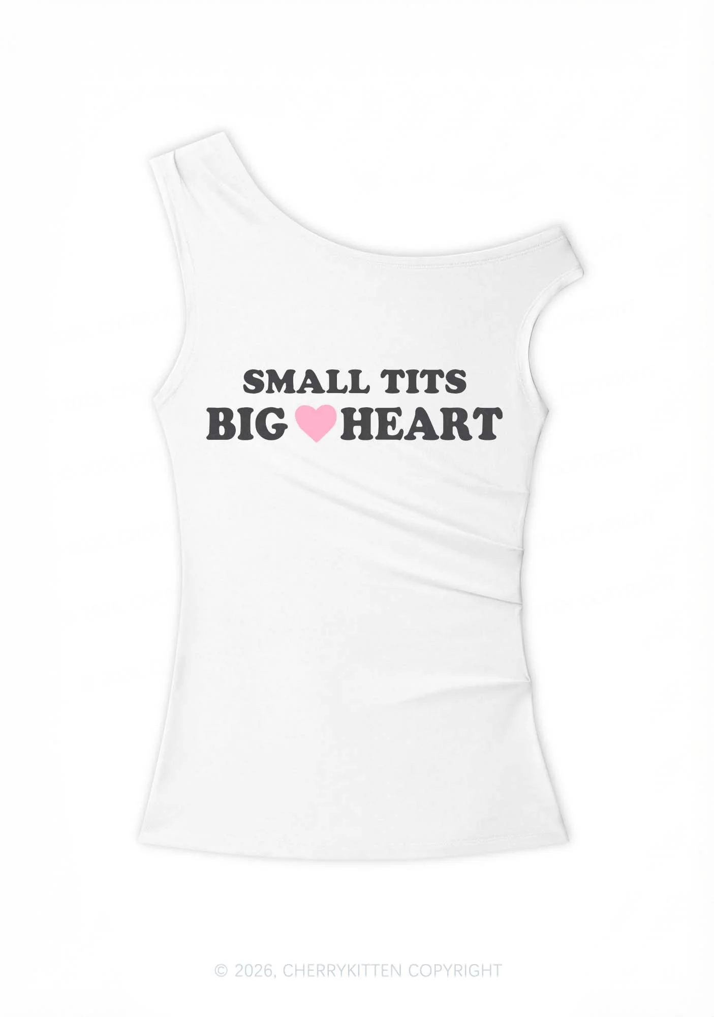 Small But Big Heart Y2K Off Shoulder Tank Top Cherrykitten - Image 3