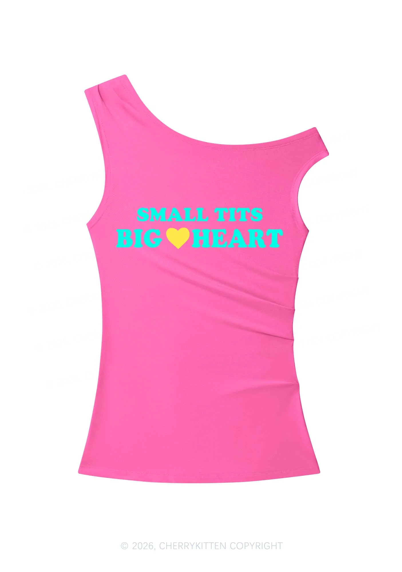 Small But Big Heart Y2K Off Shoulder Tank Top Cherrykitten - Image 6