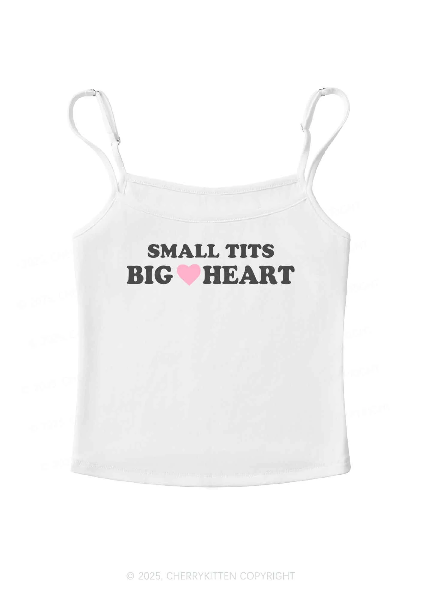 Small But Big Heart  Y2K Spaghetti Strap Cami Cherrykitten - Image 3