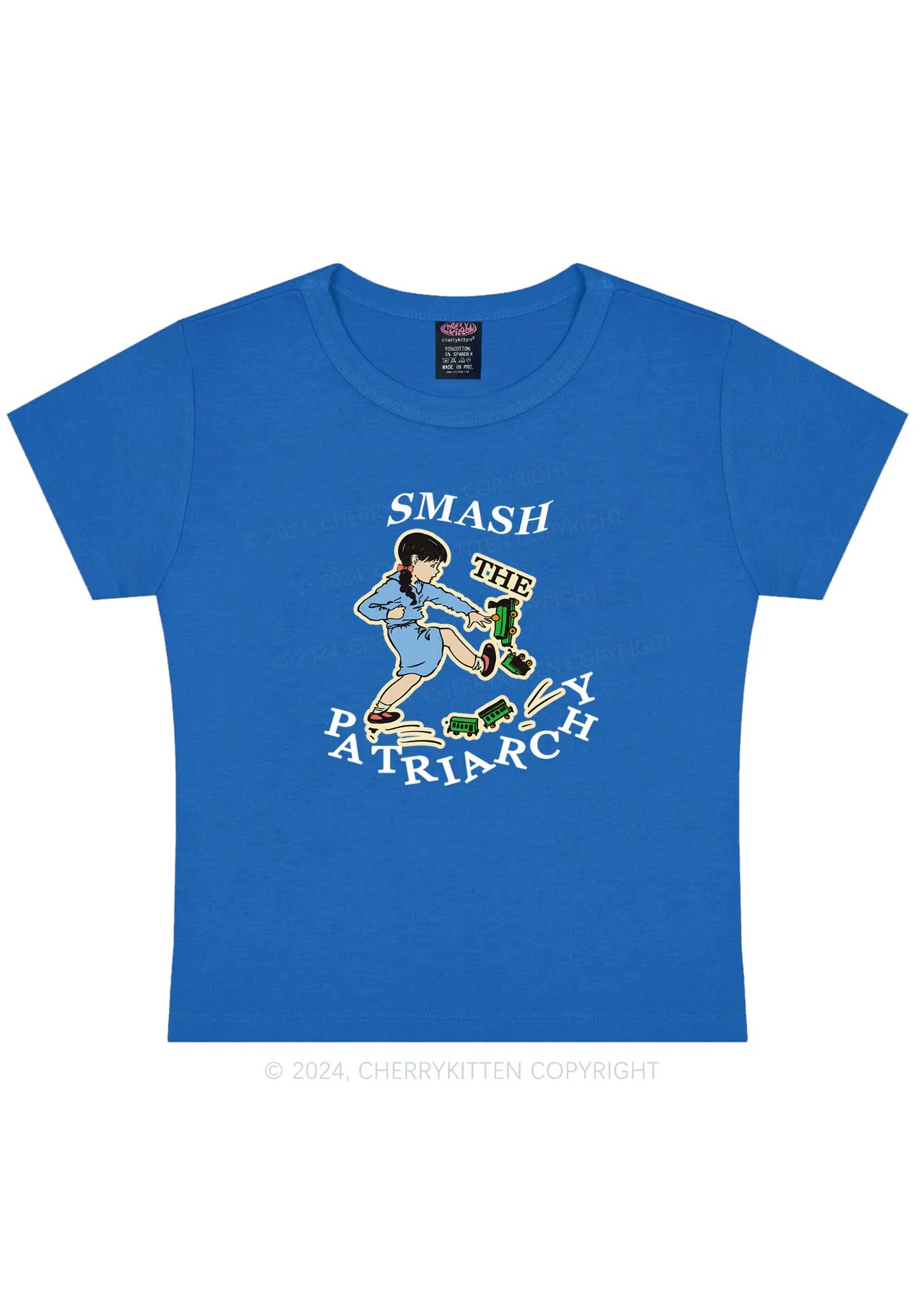 Smash The Patriarchy Y2K Baby Tee Cherrykitten - Image 10