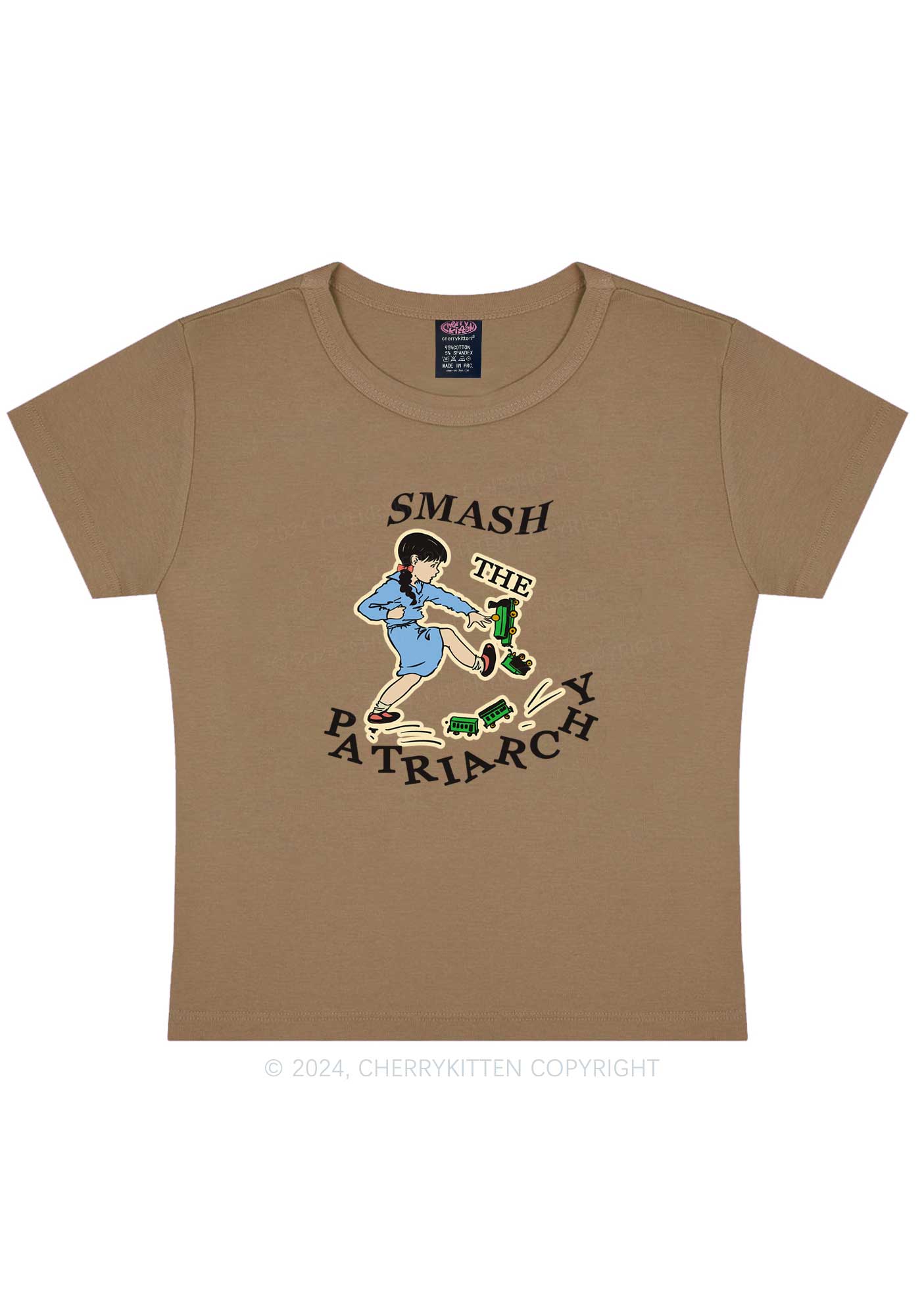 Smash The Patriarchy Y2K Baby Tee Cherrykitten - Image 11