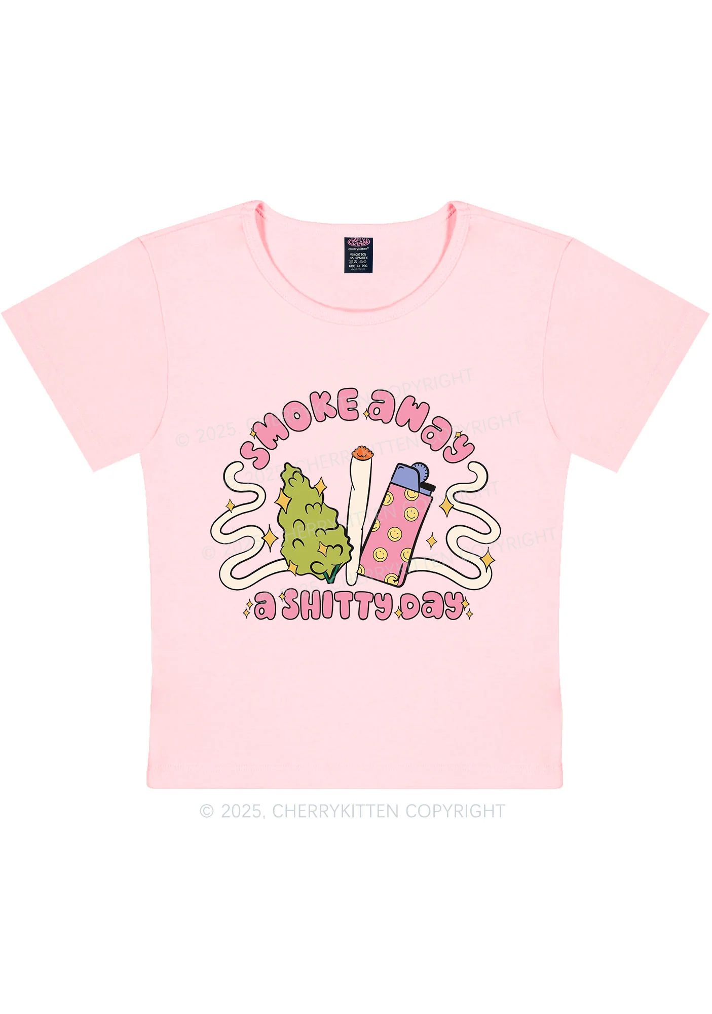 Smoke Away A Shixxy Day Y2K Baby Tee Cherrykitten - Image 10