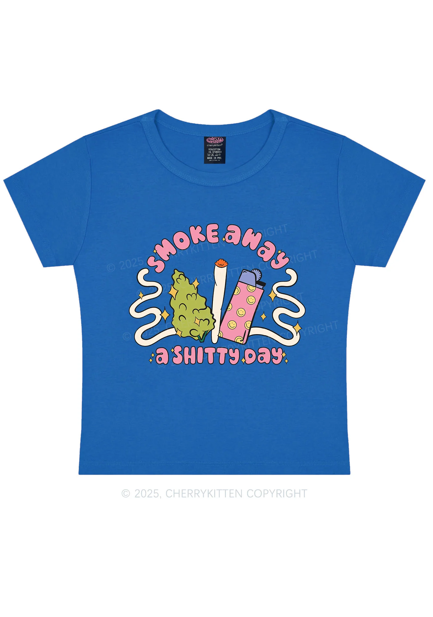 Smoke Away A Shixxy Day Y2K Baby Tee Cherrykitten - Image 8
