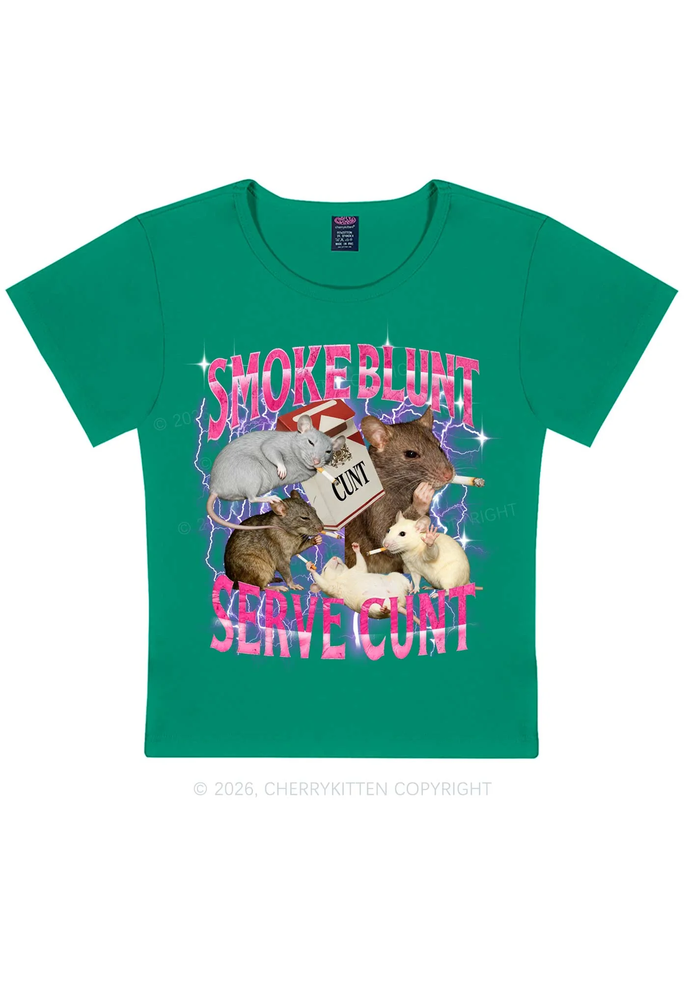 Smoke Blunt Rats Y2K Baby Tee Cherrykitten - Image 12