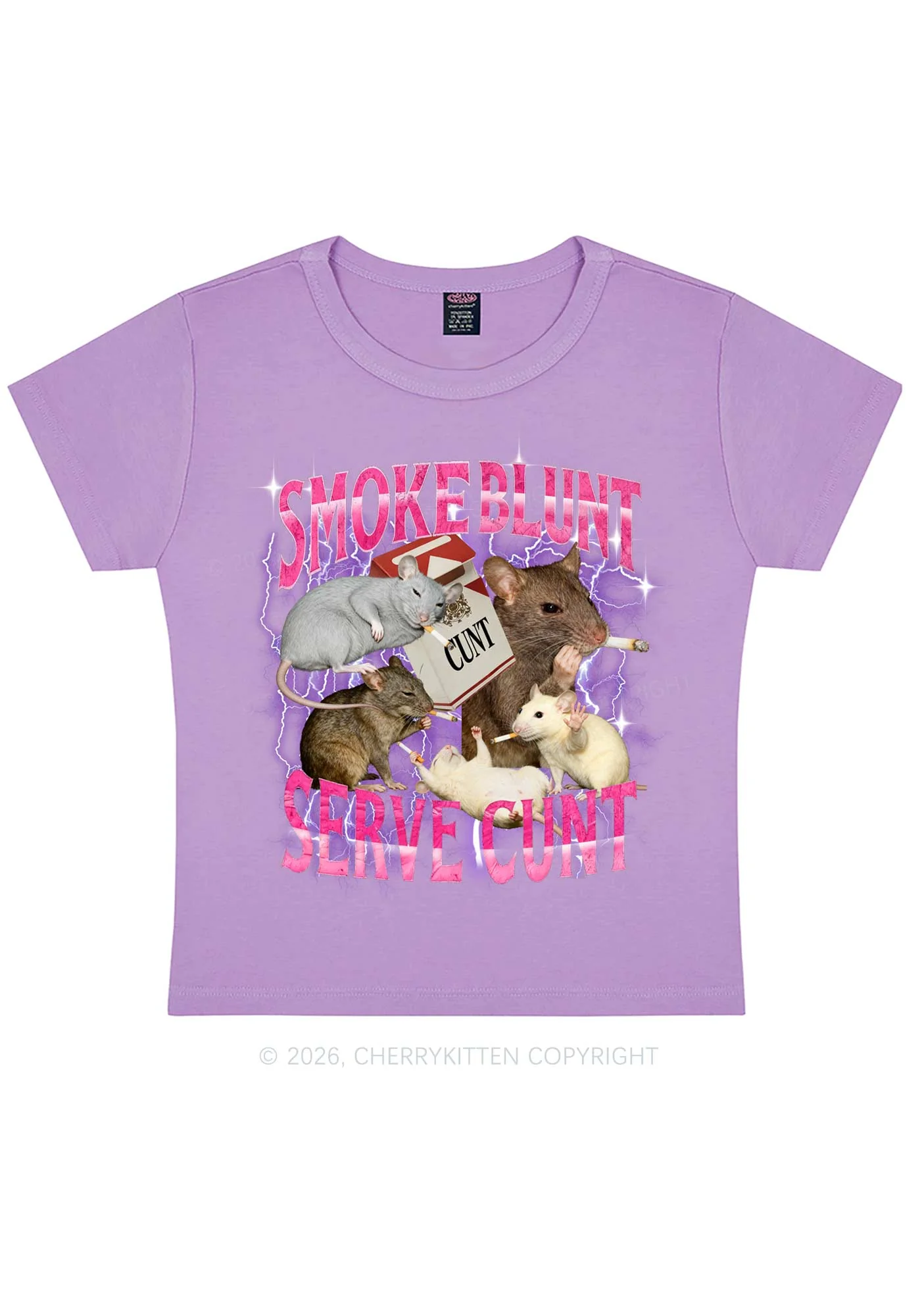 Smoke Blunt Rats Y2K Baby Tee Cherrykitten - Image 5