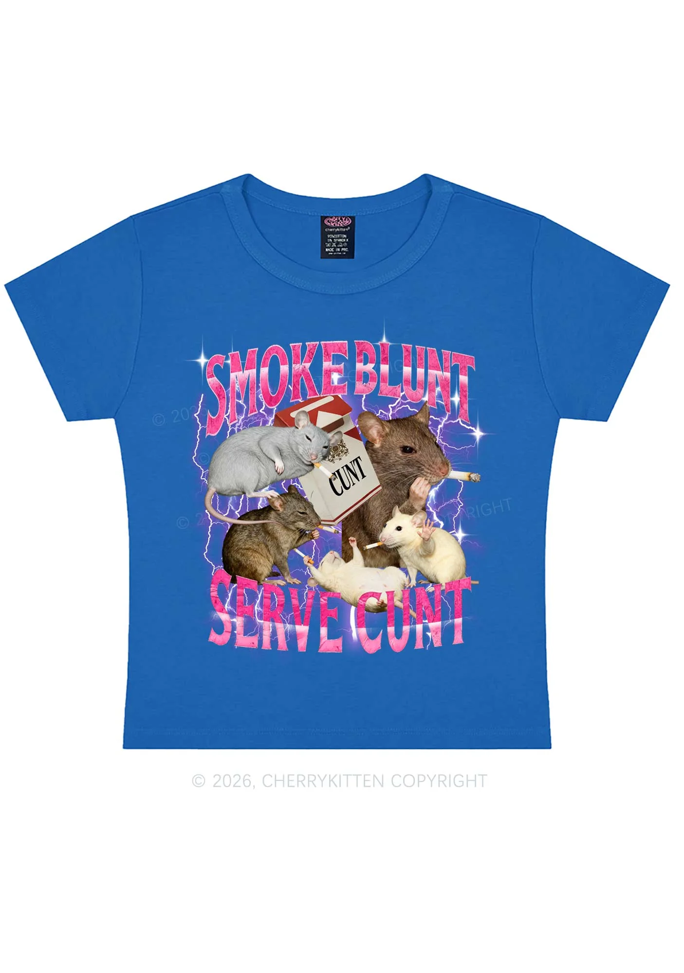 Smoke Blunt Rats Y2K Baby Tee Cherrykitten - Image 8