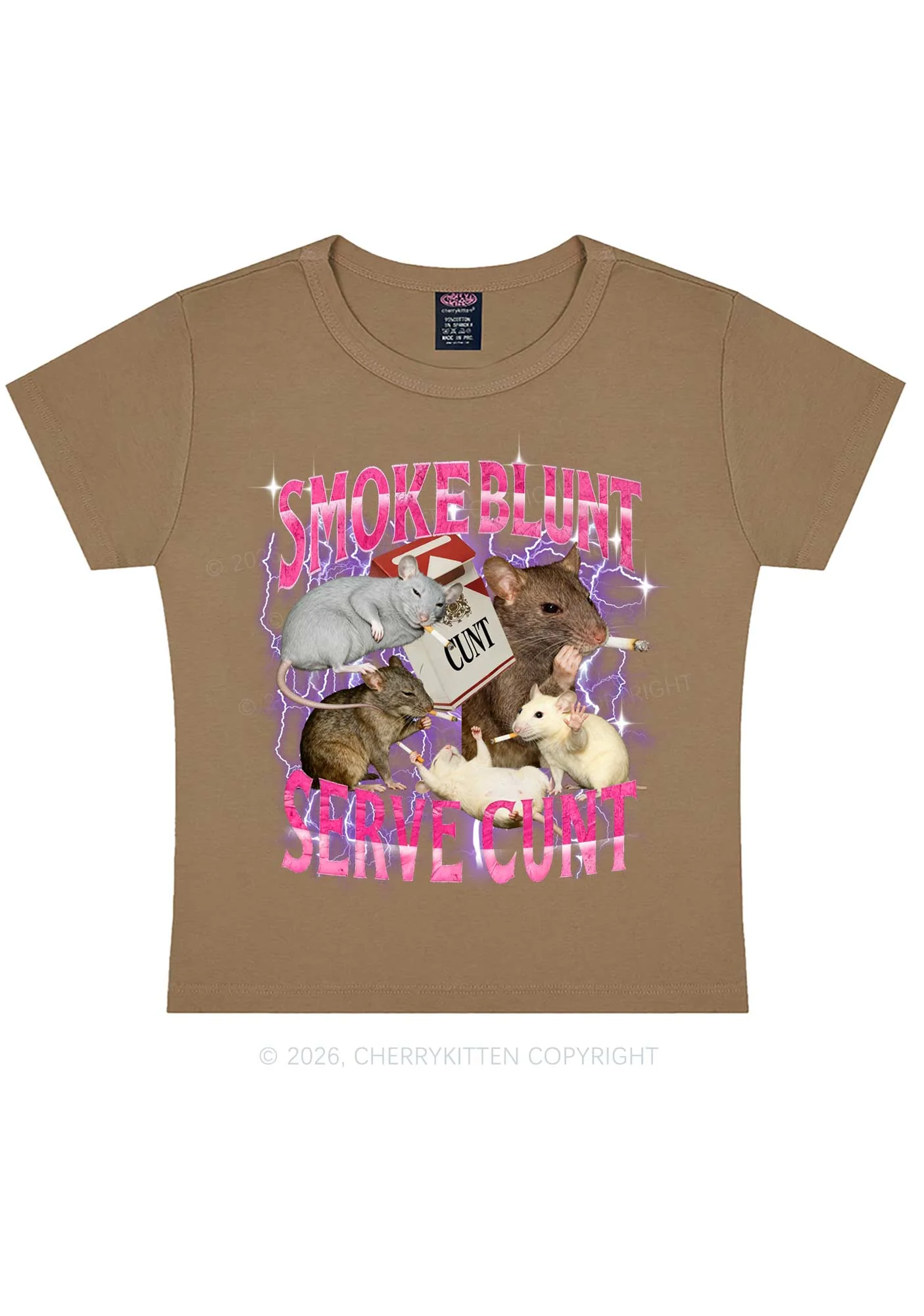Smoke Blunt Rats Y2K Baby Tee Cherrykitten - Image 9