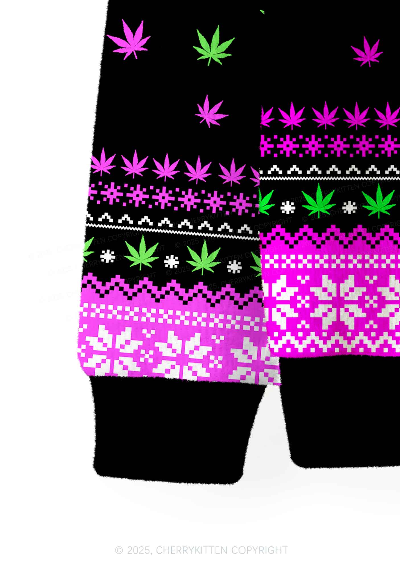Smoke Blunt Wxxd Y2K Christmas Cardigan Knit Sweatshirt Cherrykitten - Image 4
