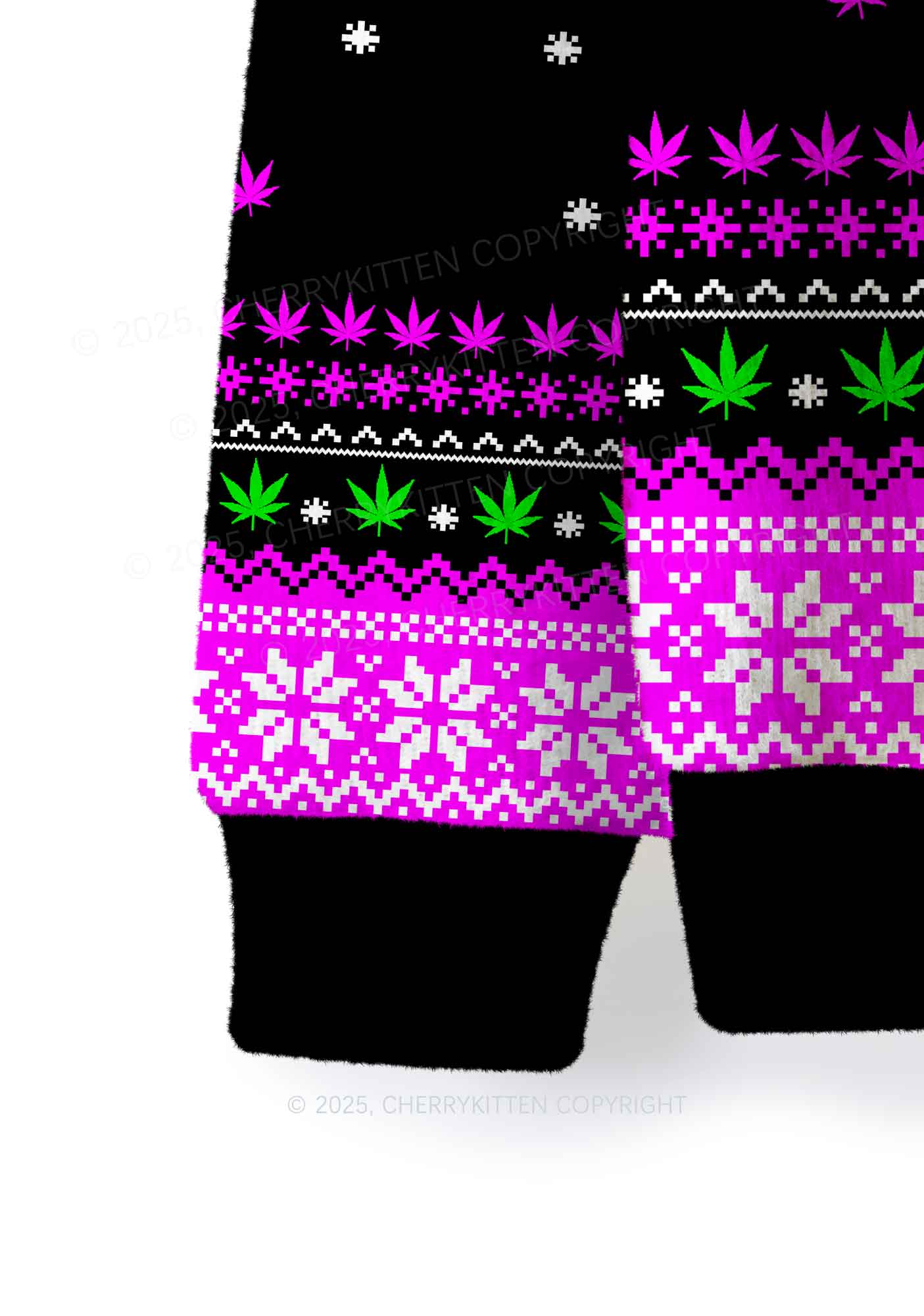 Smoke Blunt Wxxd Y2K Christmas Knit Sweatshirt Cherrykitten - Image 4