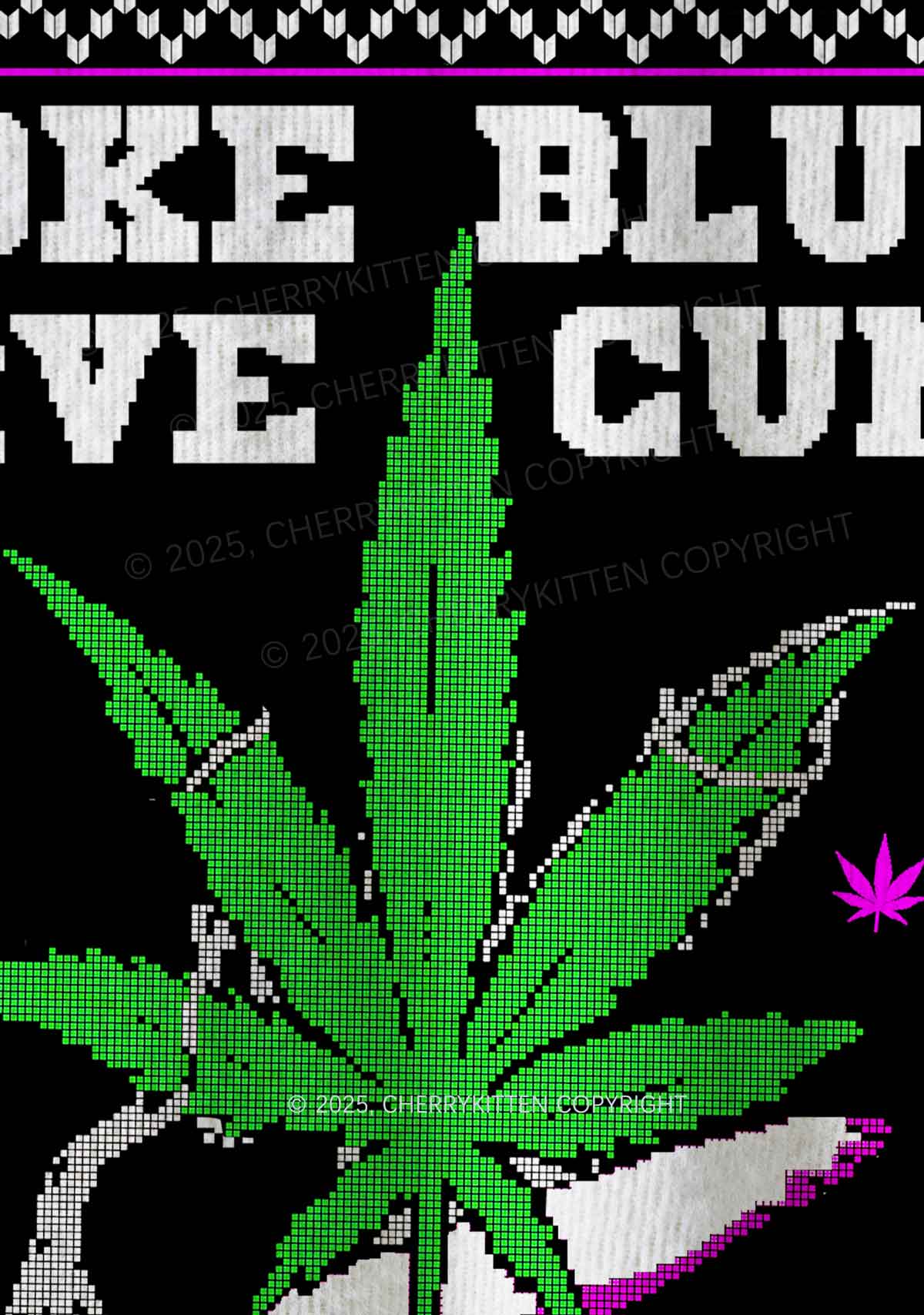 Smoke Blunt Wxxd Y2K Christmas Knit Sweatshirt Cherrykitten - Image 6