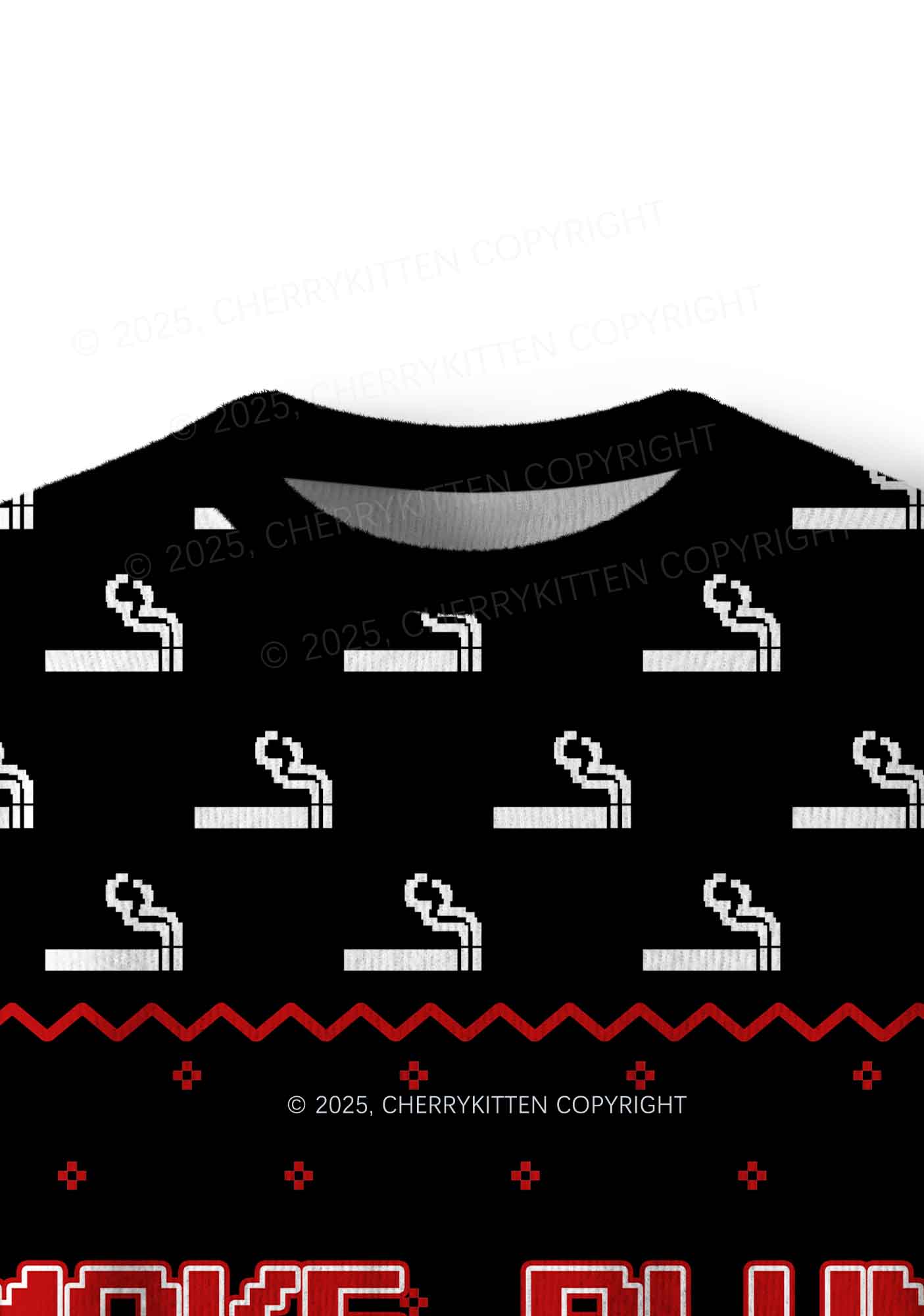 Smoke Blunt Y2K Christmas Knit Sweatshirt Cherrykitten - Image 3
