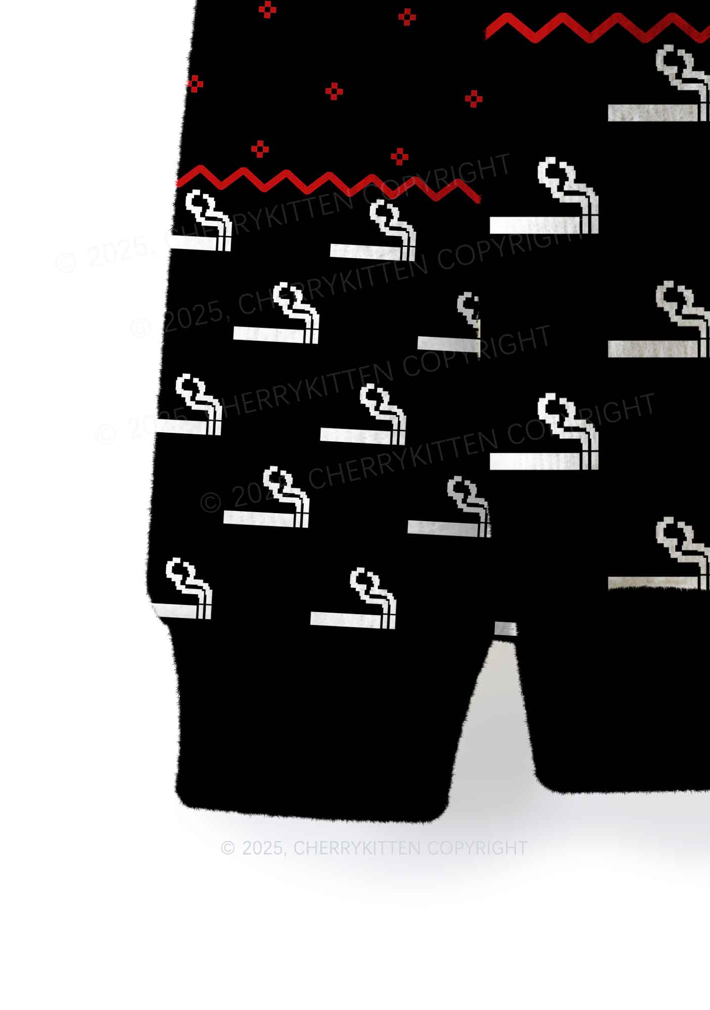 Smoke Blunt Y2K Christmas Knit Sweatshirt Cherrykitten - Image 4