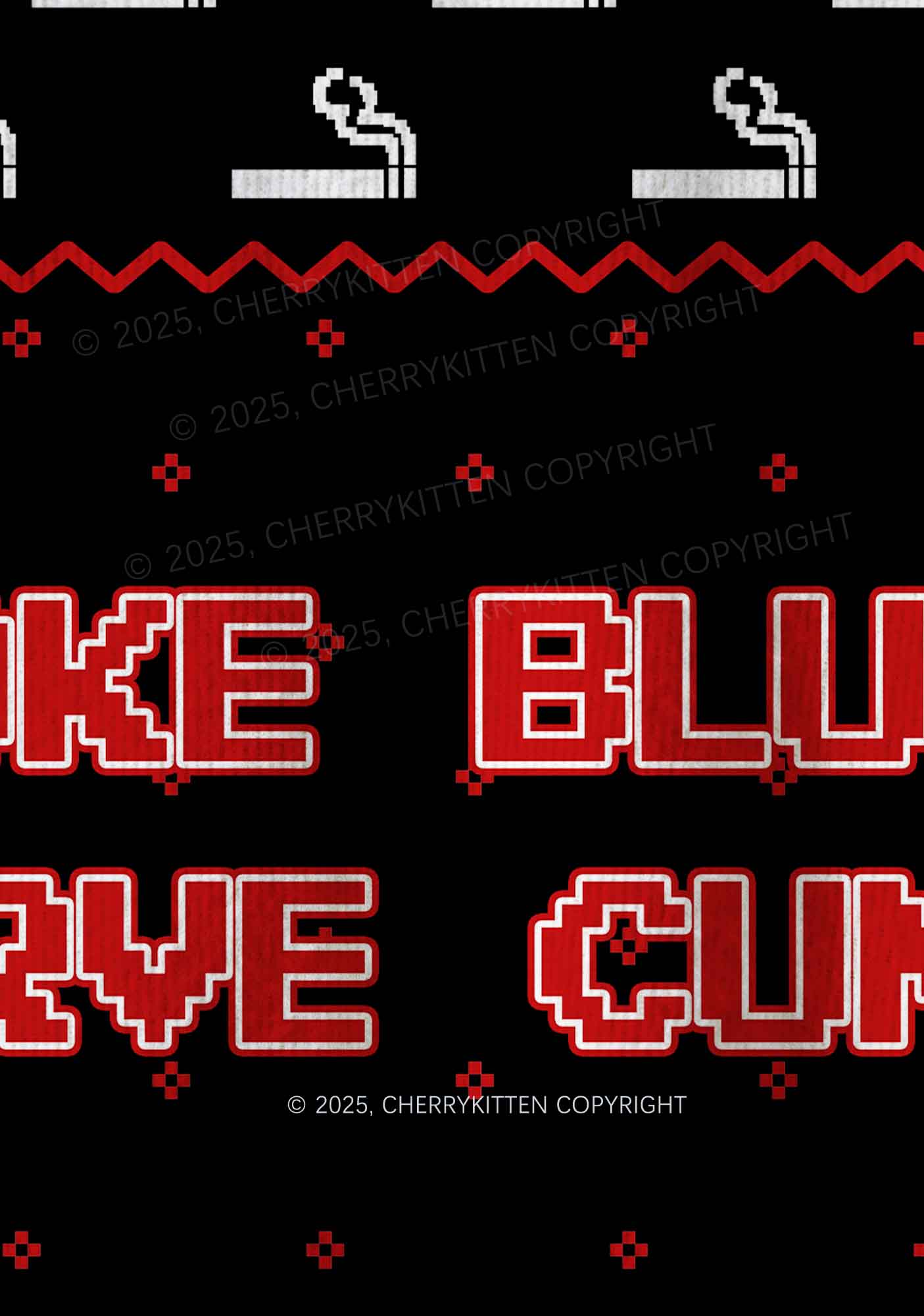 Smoke Blunt Y2K Christmas Knit Sweatshirt Cherrykitten - Image 5