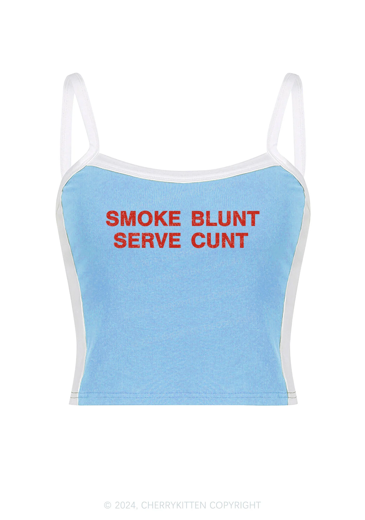 Smoke Blunt Y2K Color Block Crop Cami Top Cherrykitten - Image 3