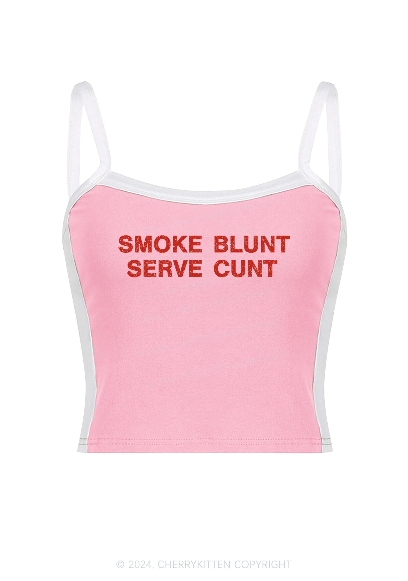 Smoke Blunt Y2K Color Block Crop Cami Top Cherrykitten - Image 4