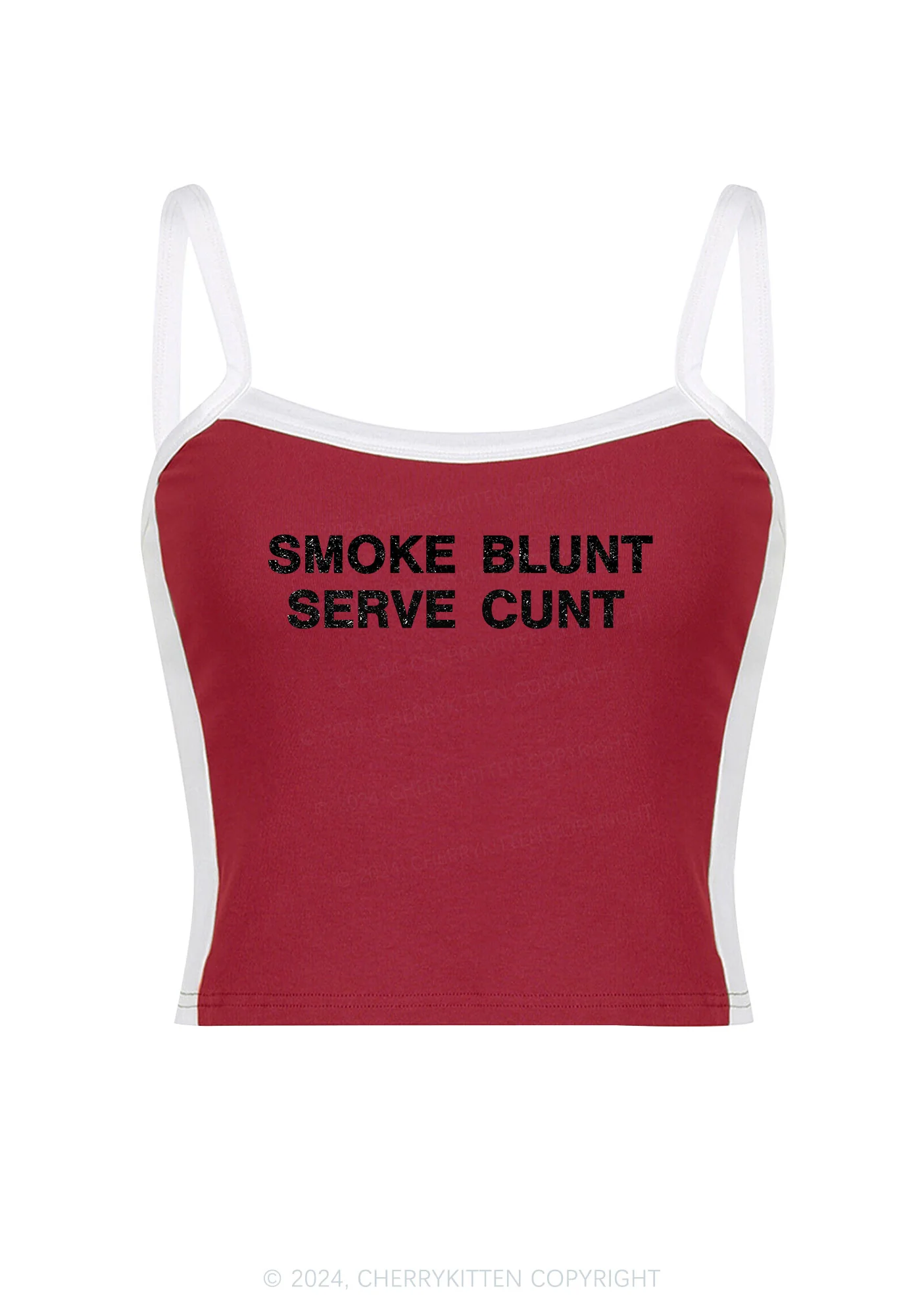 Smoke Blunt Y2K Color Block Crop Cami Top Cherrykitten - Image 5
