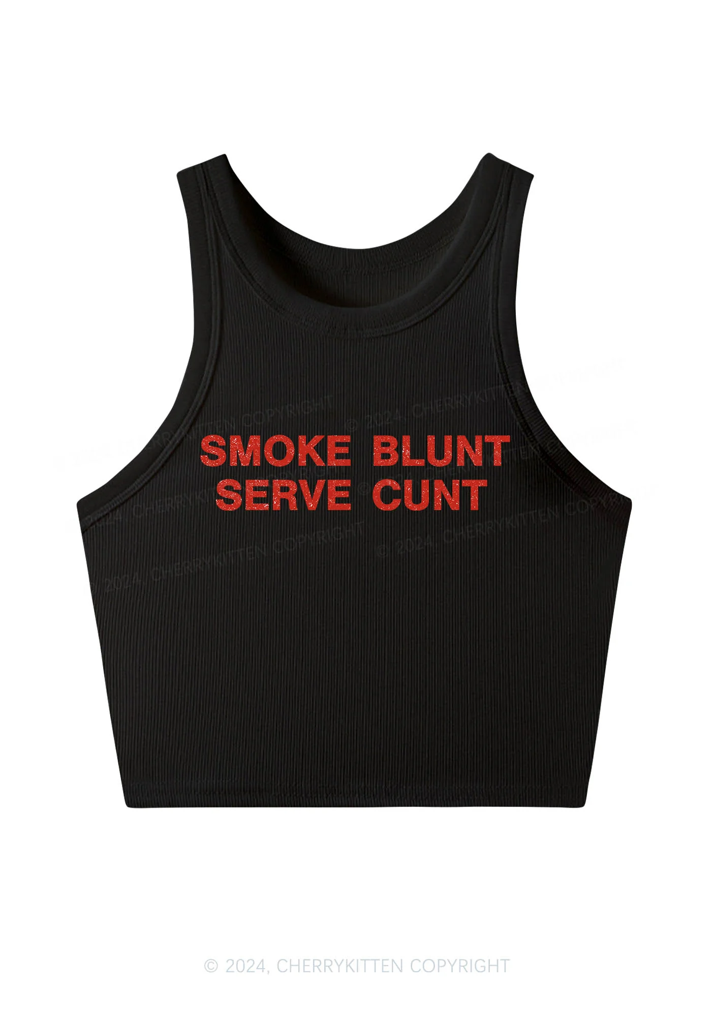 Smoke Blunt Y2K Crop Tank Top Cherrykitten - Image 2
