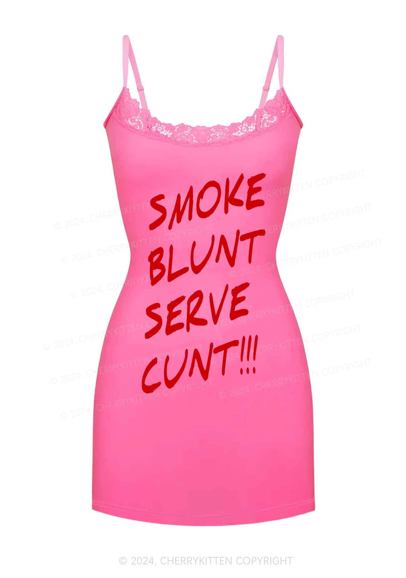 Smoke Blunt Y2K Lace Slip Dress Cherrykitten - Image 3