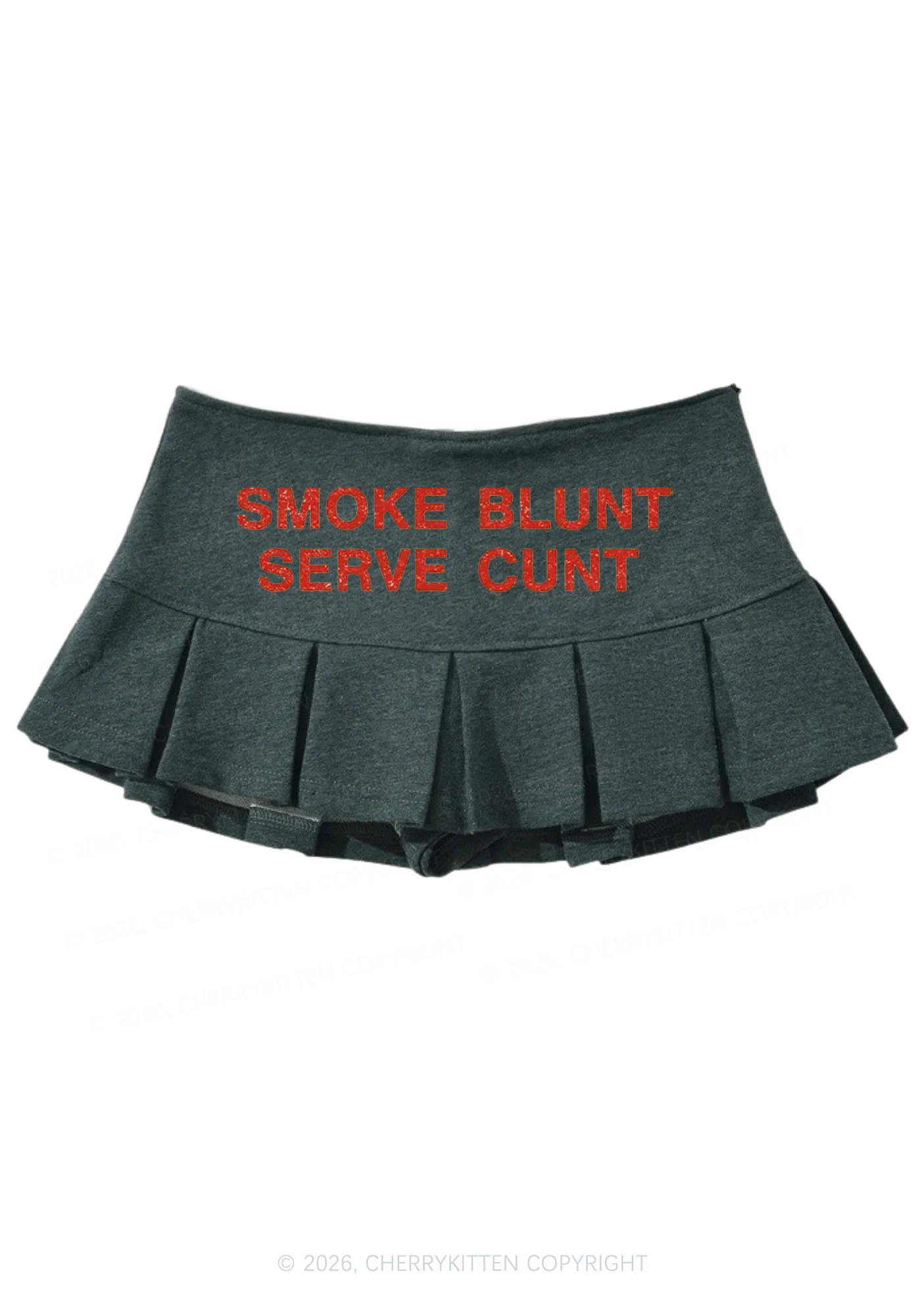Smoke Blunt Y2K Mini Pleated Skirts Cherrykitten - Image 6