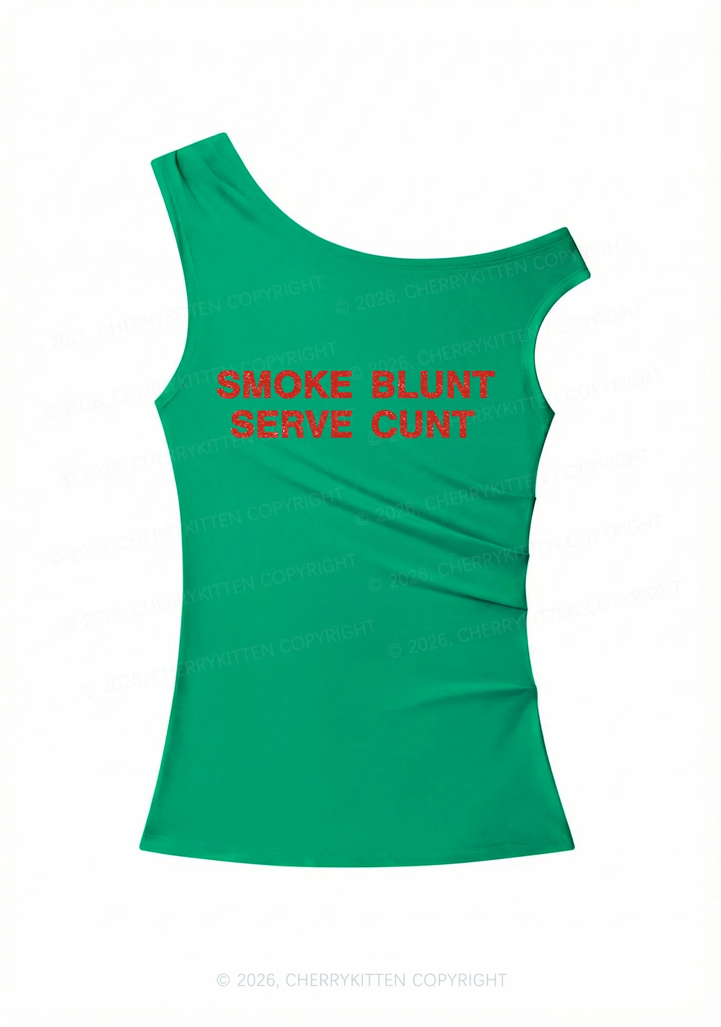 Smoke Blunt Y2K Off Shoulder Tank Top Cherrykitten - Image 3