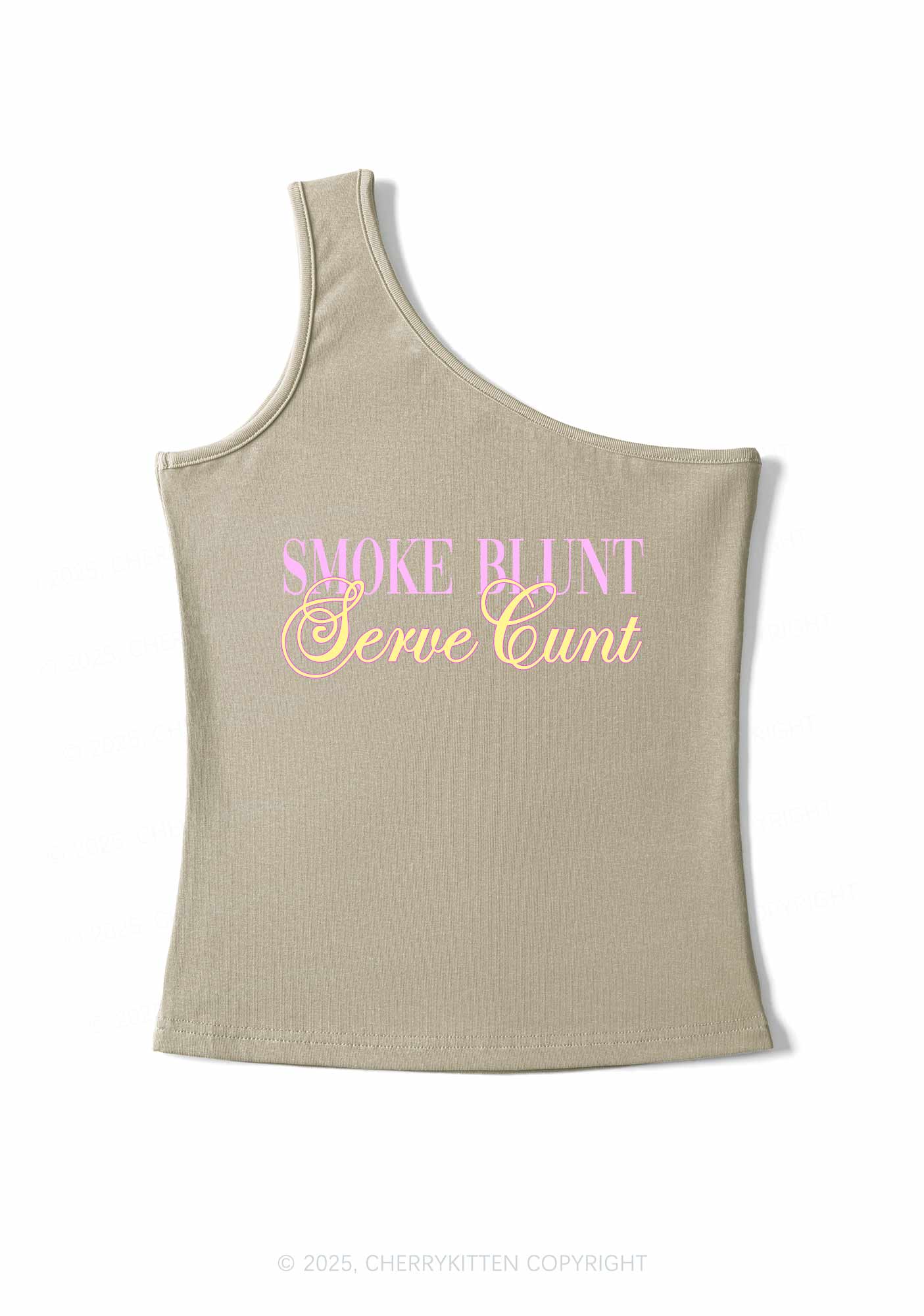 Smoke Blunt Y2K One Shoulder Tank Top Cherrykitten - Image 4