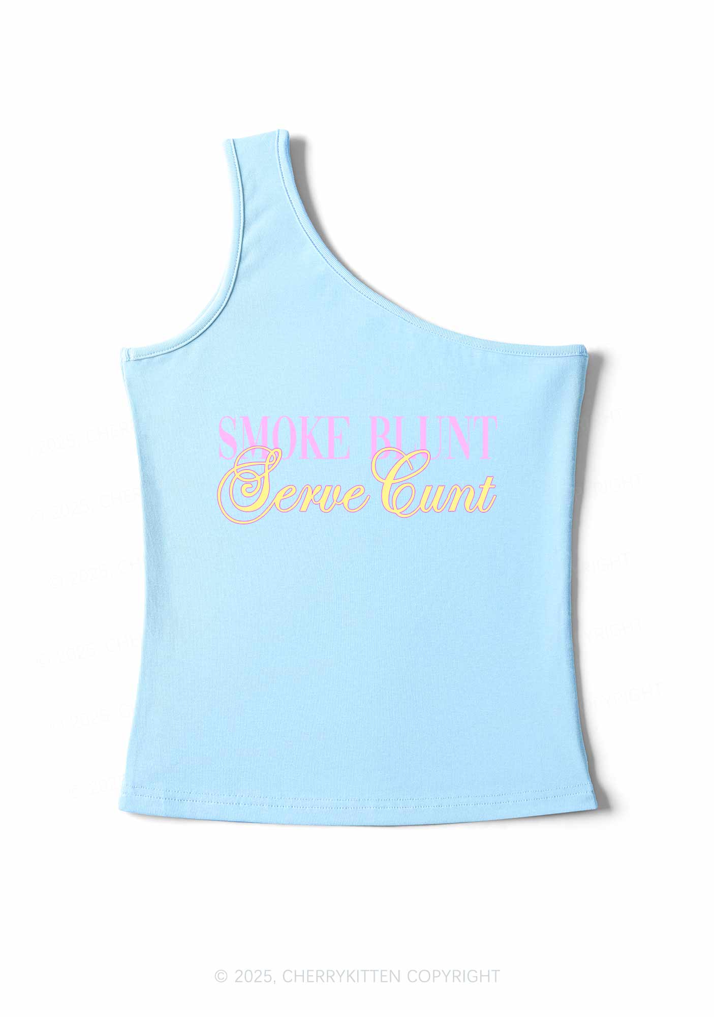 Smoke Blunt Y2K One Shoulder Tank Top Cherrykitten - Image 5