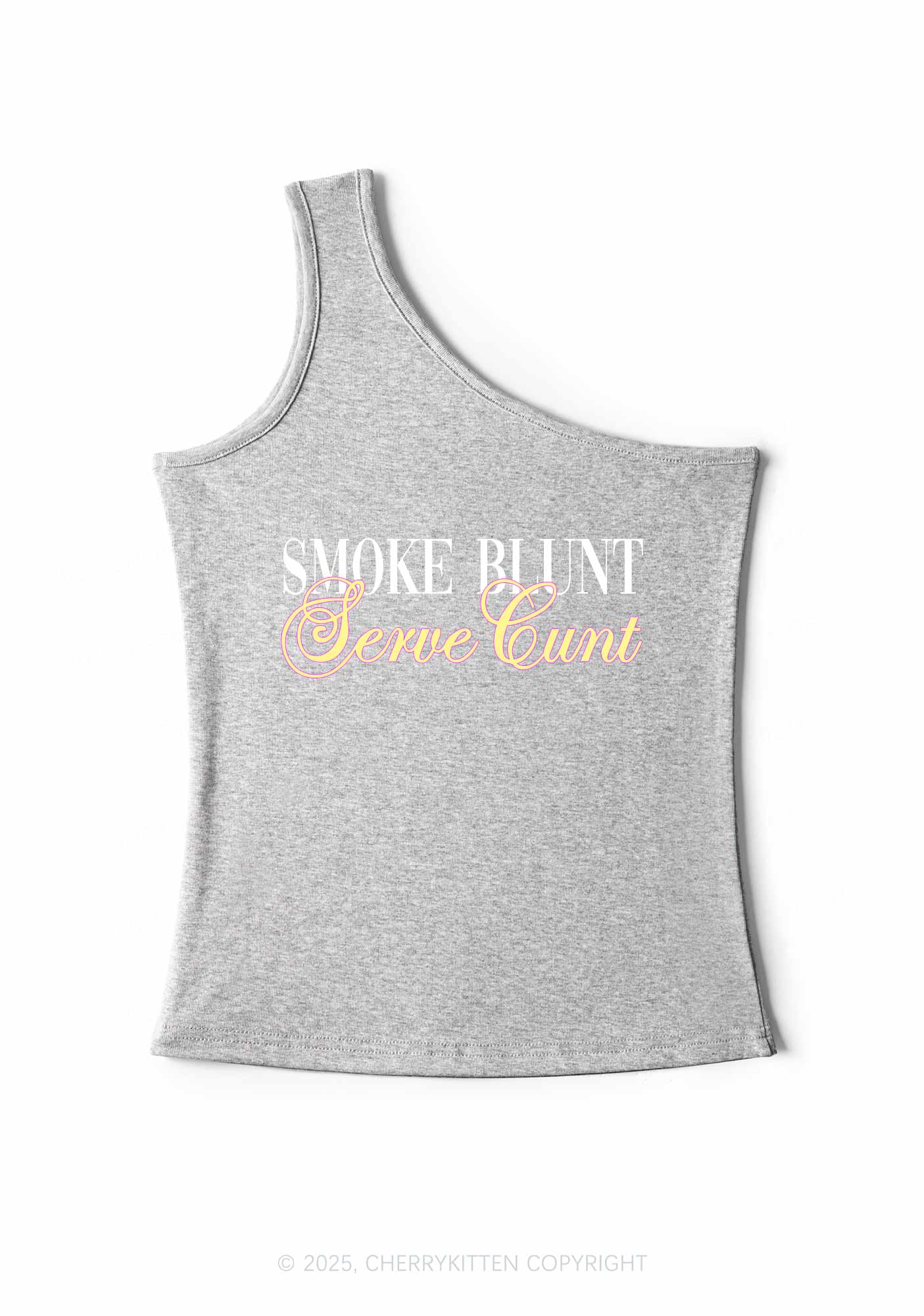 Smoke Blunt Y2K One Shoulder Tank Top Cherrykitten - Image 6