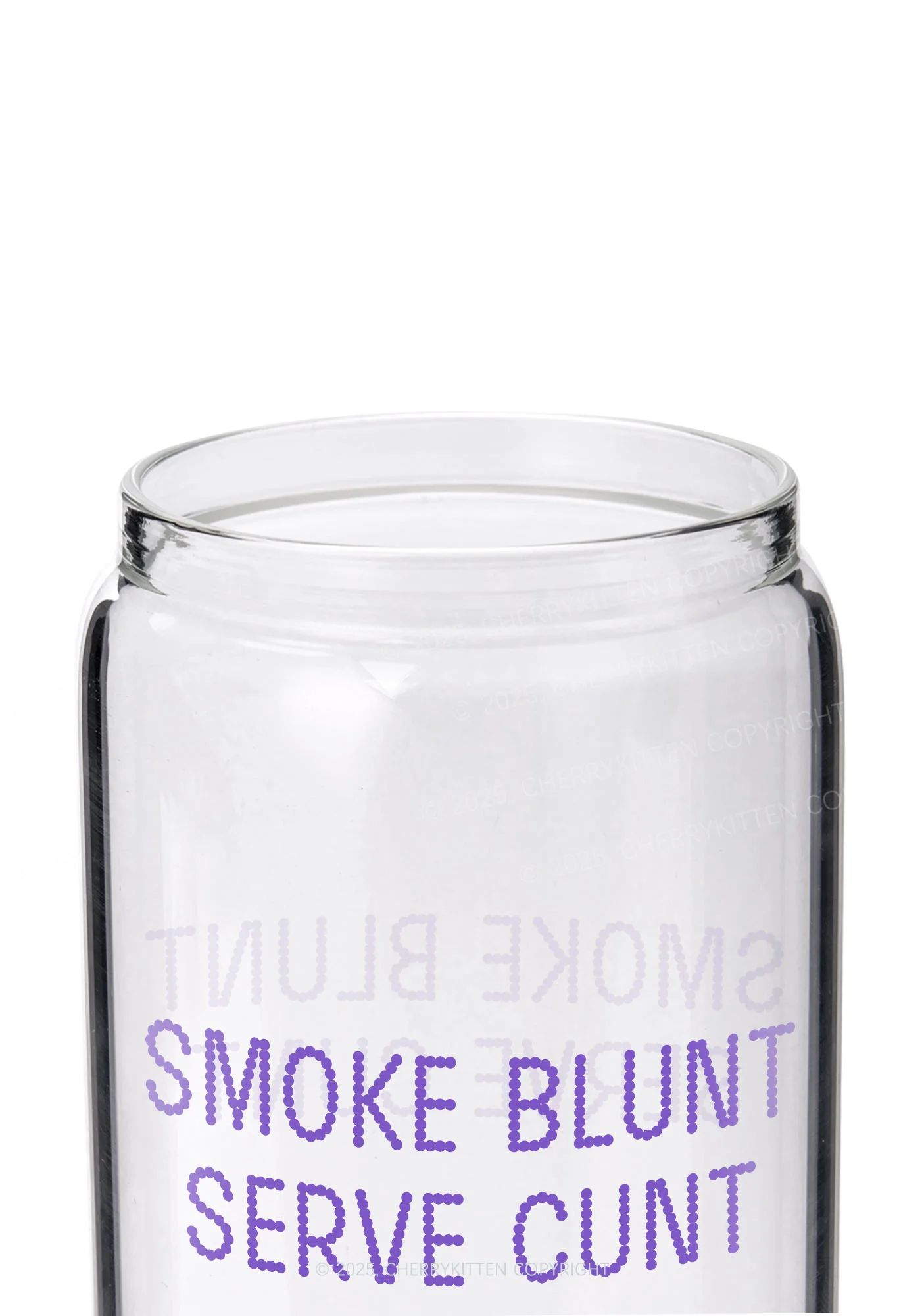 Smoke Blunt Y2K Printed Glass Cup Cherrykitten - Image 2