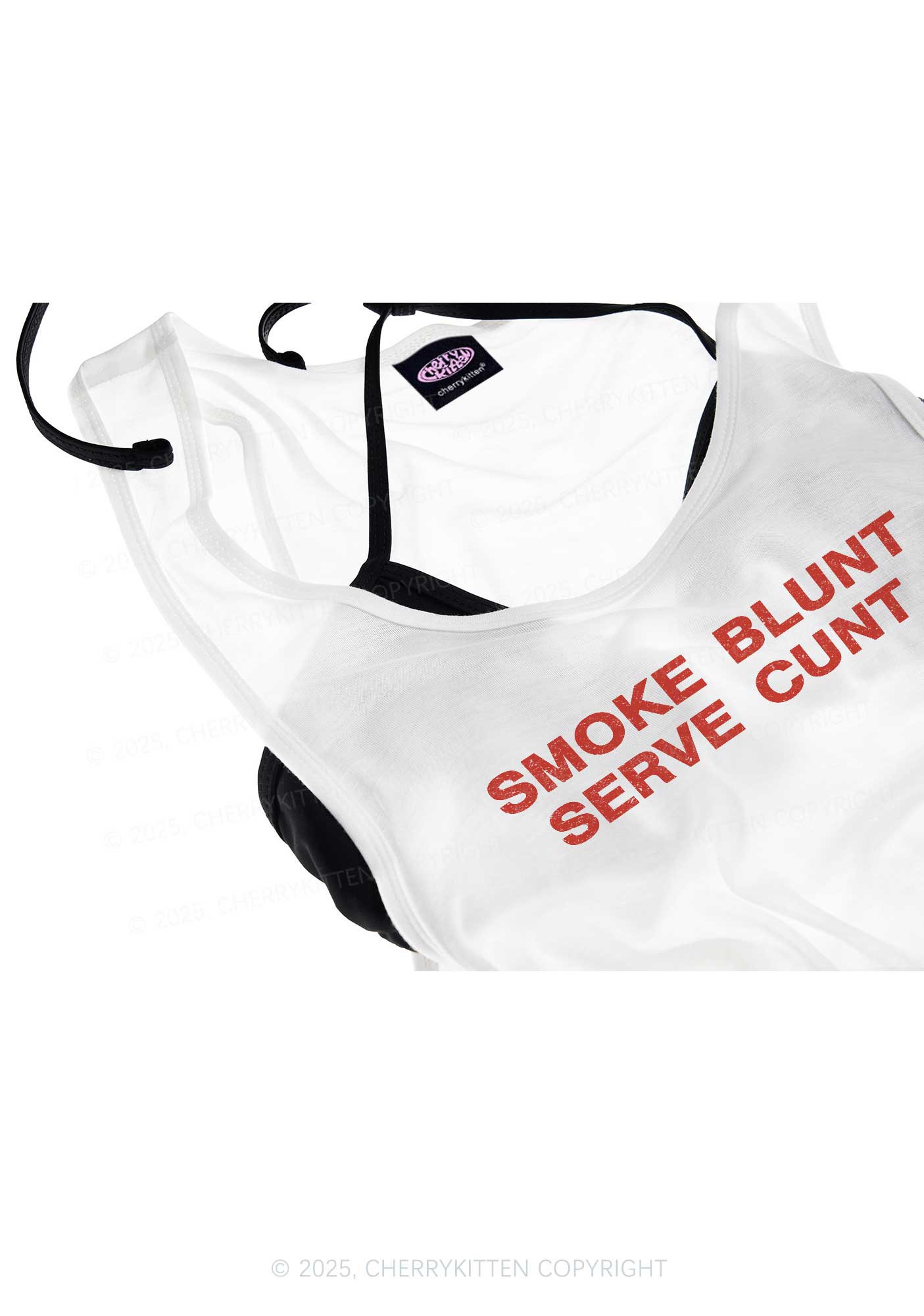Smoke Blunt Y2K Sheer Boyfriend Tank Cherrykitten - Image 3