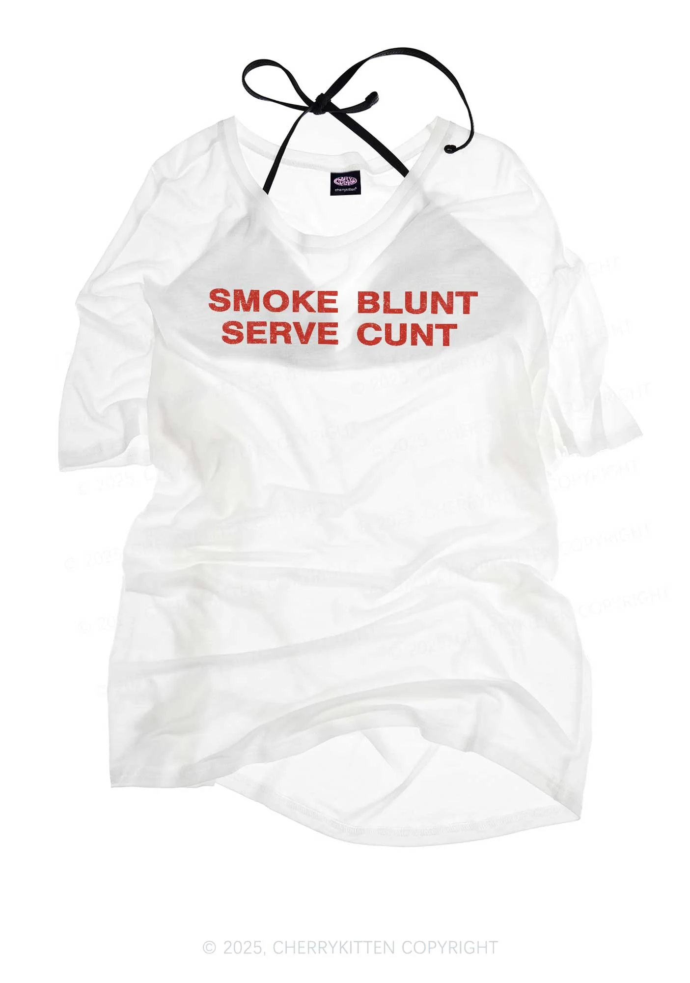 Smoke Blunt Y2K Sheer Boyfriend Tee Cherrykitten - Image 2