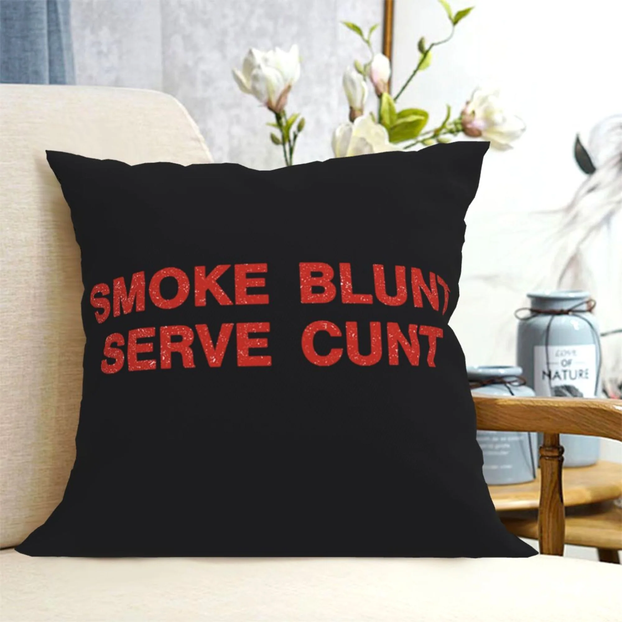 Smoke Blunt Y2K Throw Pillow Cover Cherrykitten - Image 2