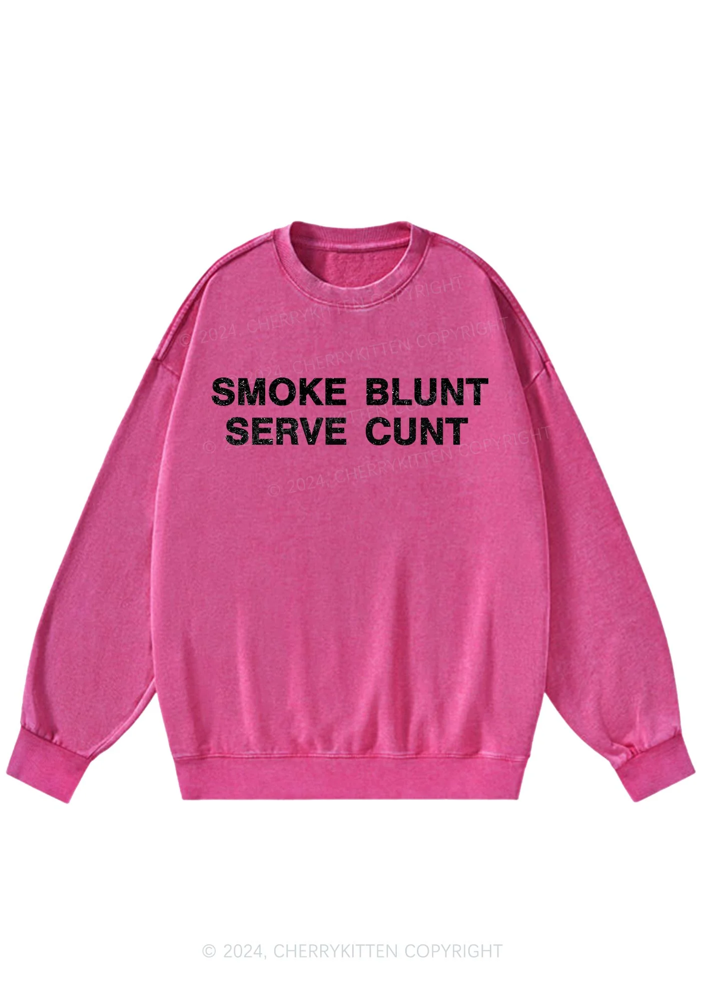 Smoke Blunt Y2K Washed Sweatshirts Cherrykitten - Image 3