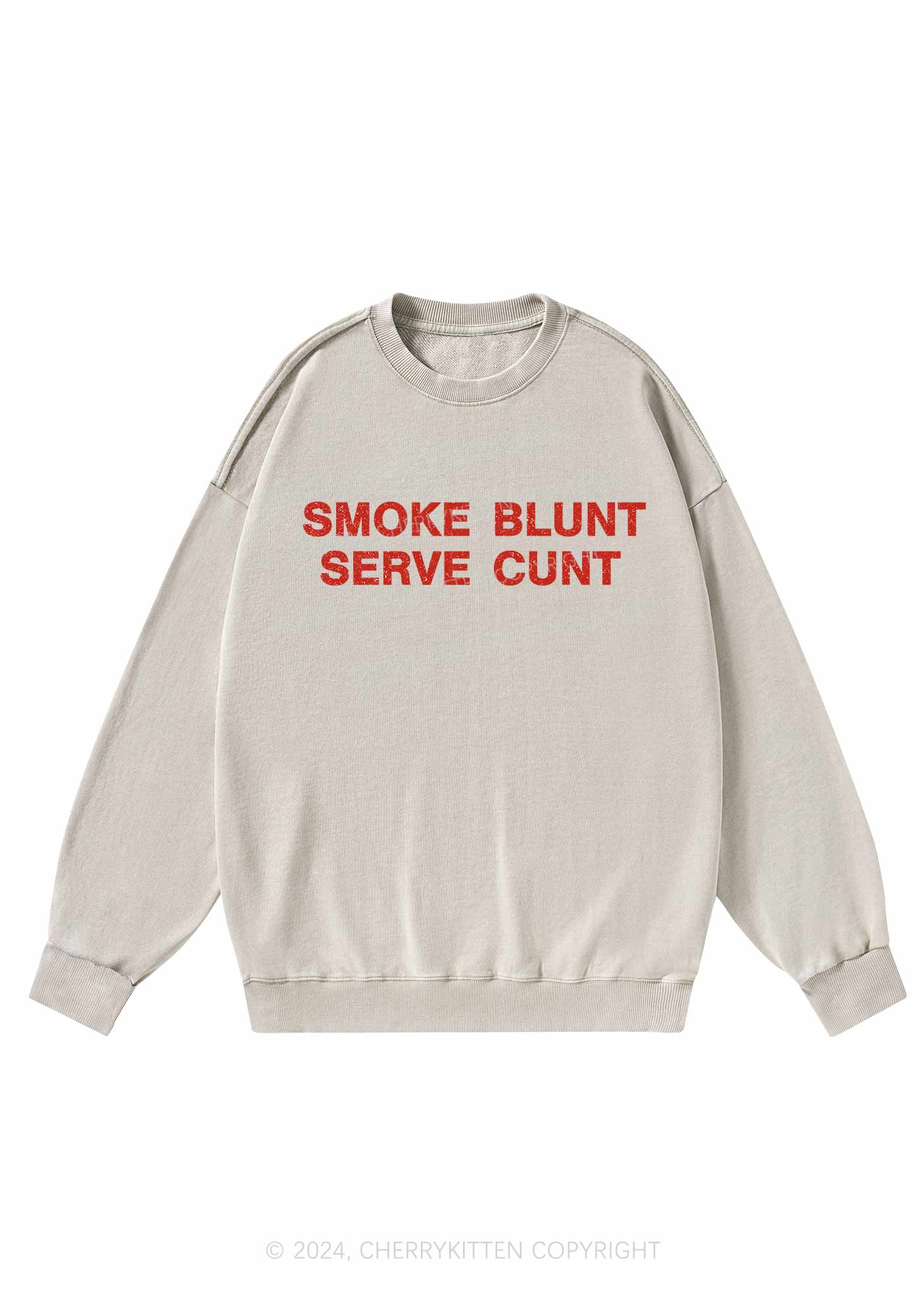 Smoke Blunt Y2K Washed Sweatshirts Cherrykitten - Image 4
