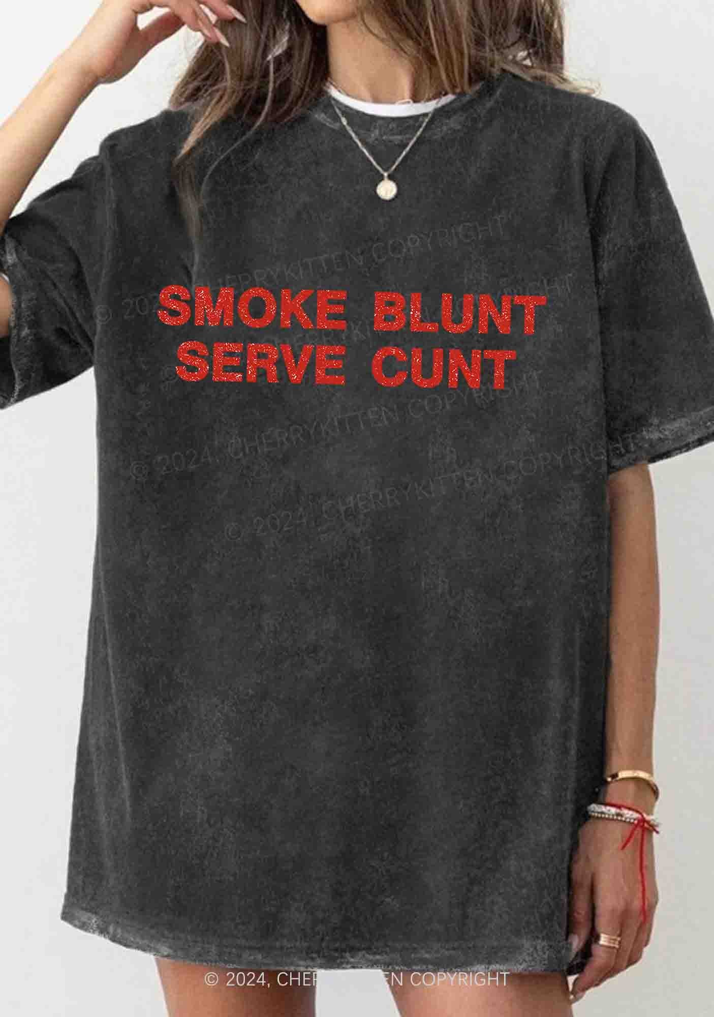 Smoke Blunt Y2K Washed Tee Cherrykitten - Image 2