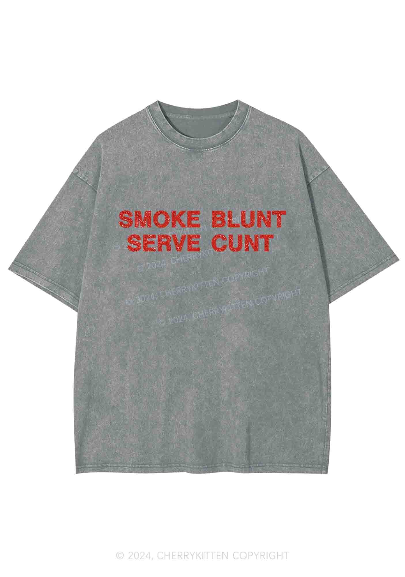 Smoke Blunt Y2K Washed Tee Cherrykitten - Image 5