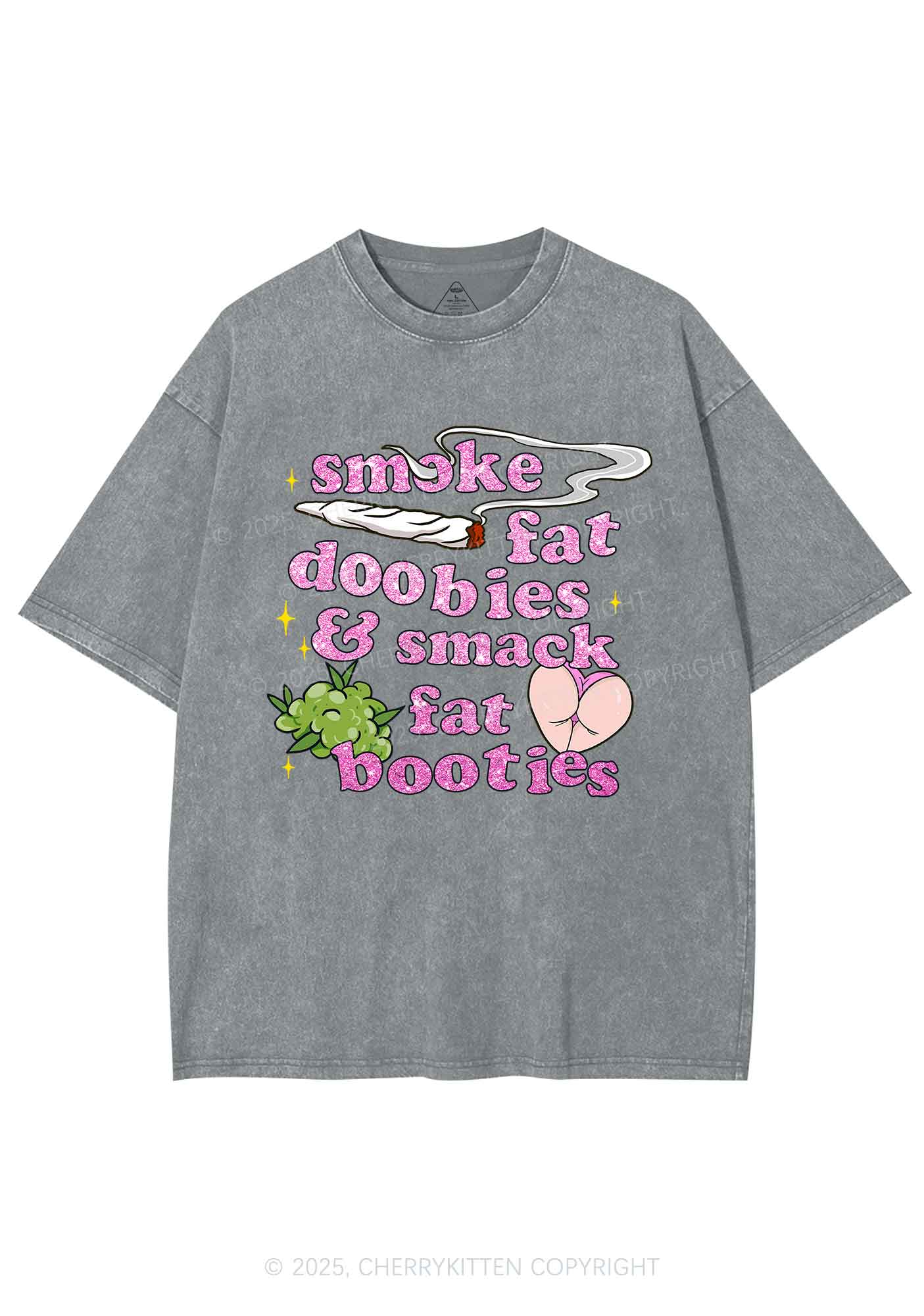 Smoke Fat Dxxbies Y2K Washed Tee Cherrykitten - Image 7
