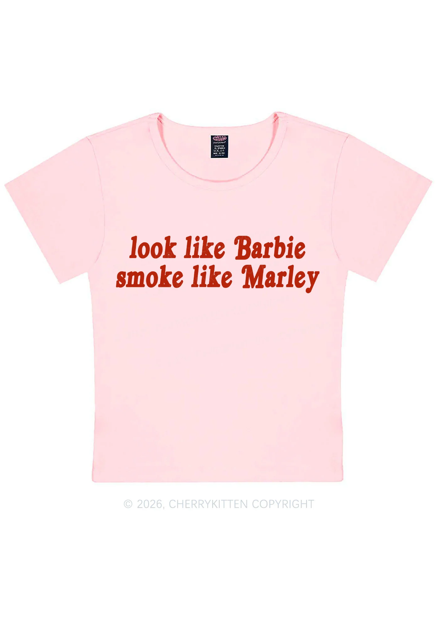 Smoke Like Marley Y2K Baby Tee Cherrykitten - Image 11