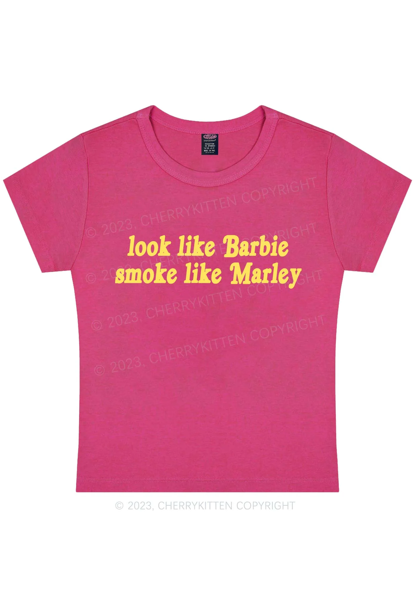 Smoke Like Marley Y2K Baby Tee Cherrykitten - Image 7