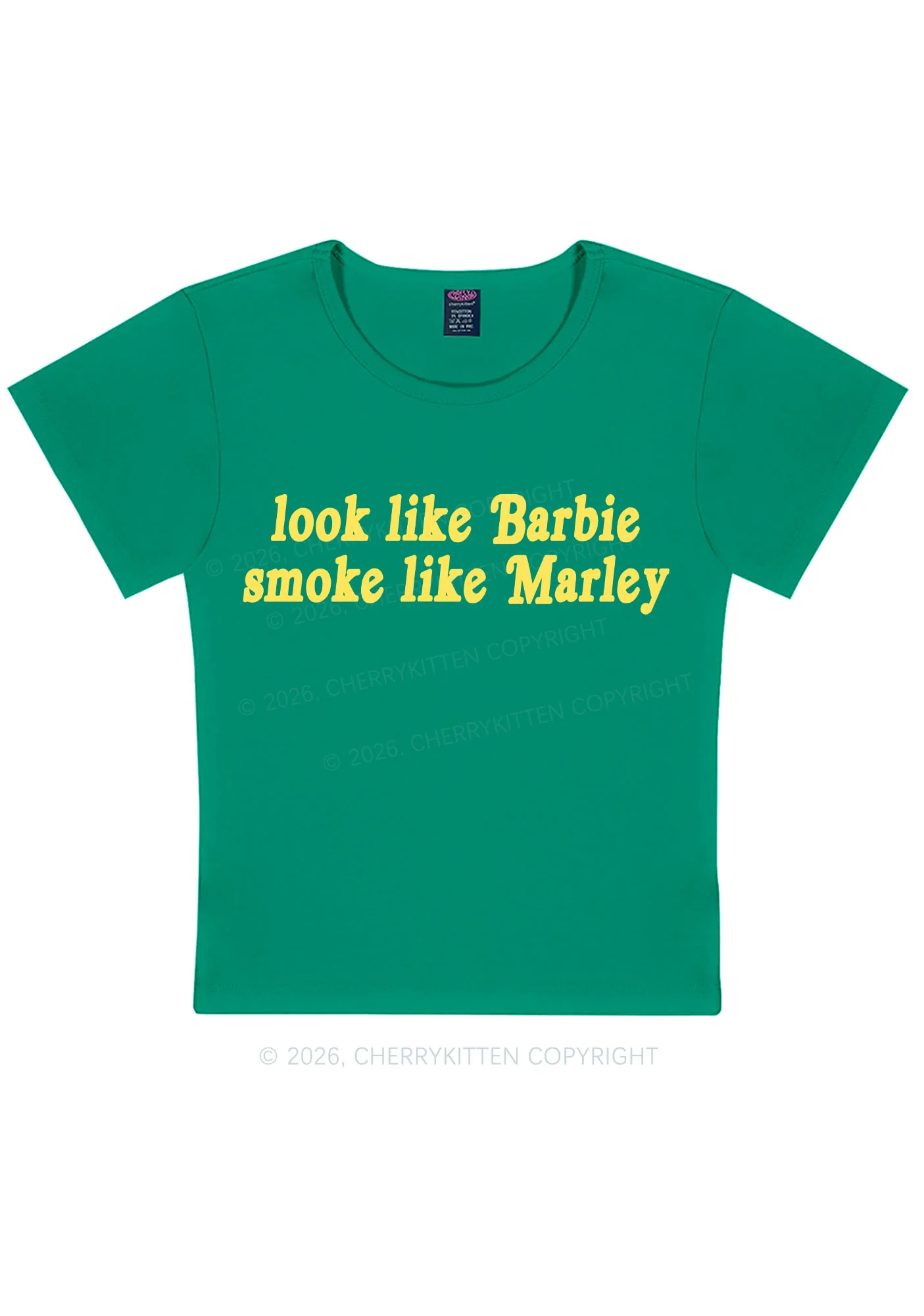 Smoke Like Marley Y2K Baby Tee Cherrykitten - Image 9