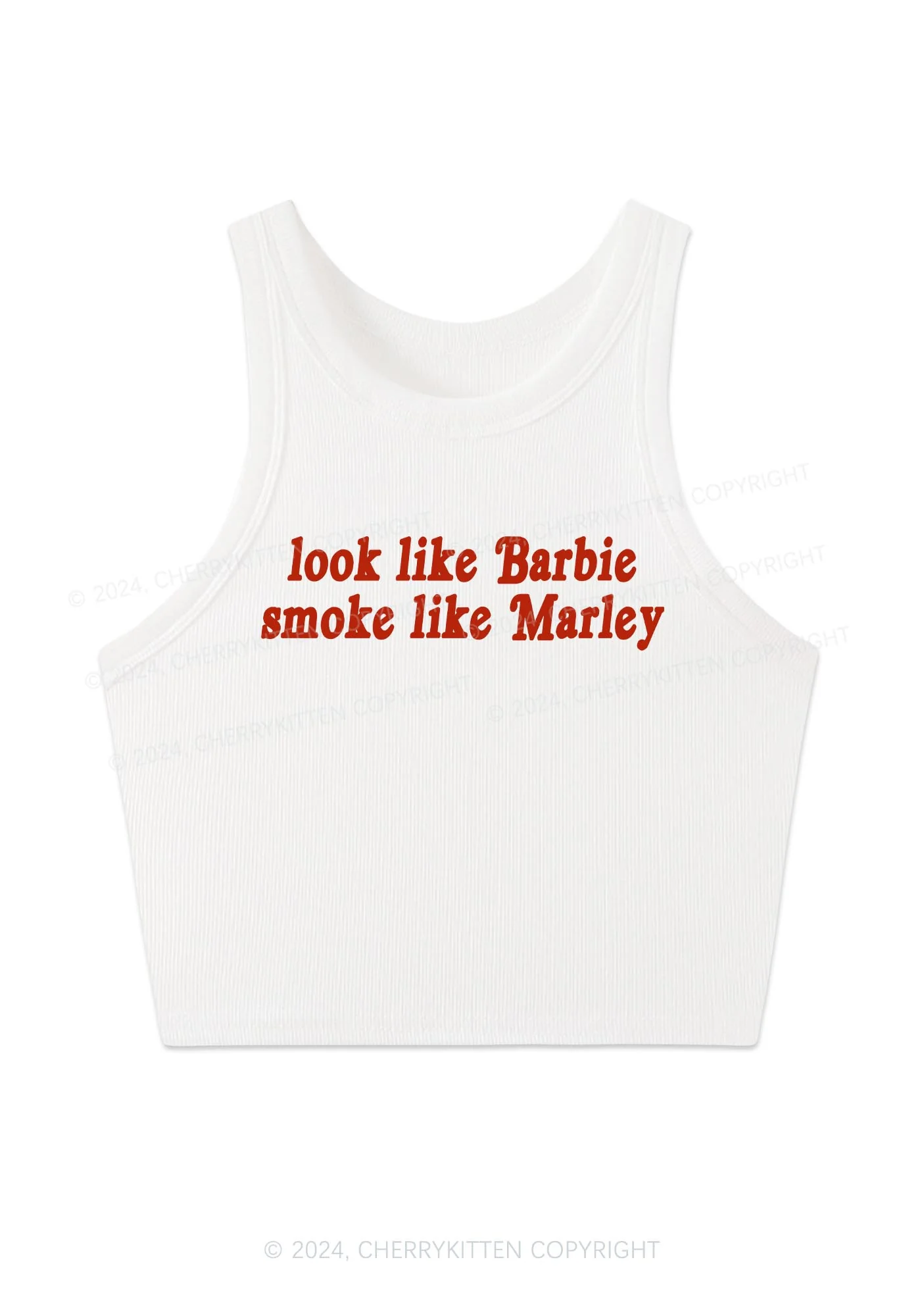 Smoke Like Marley Y2K Crop Tank Top Cherrykitten - Image 2