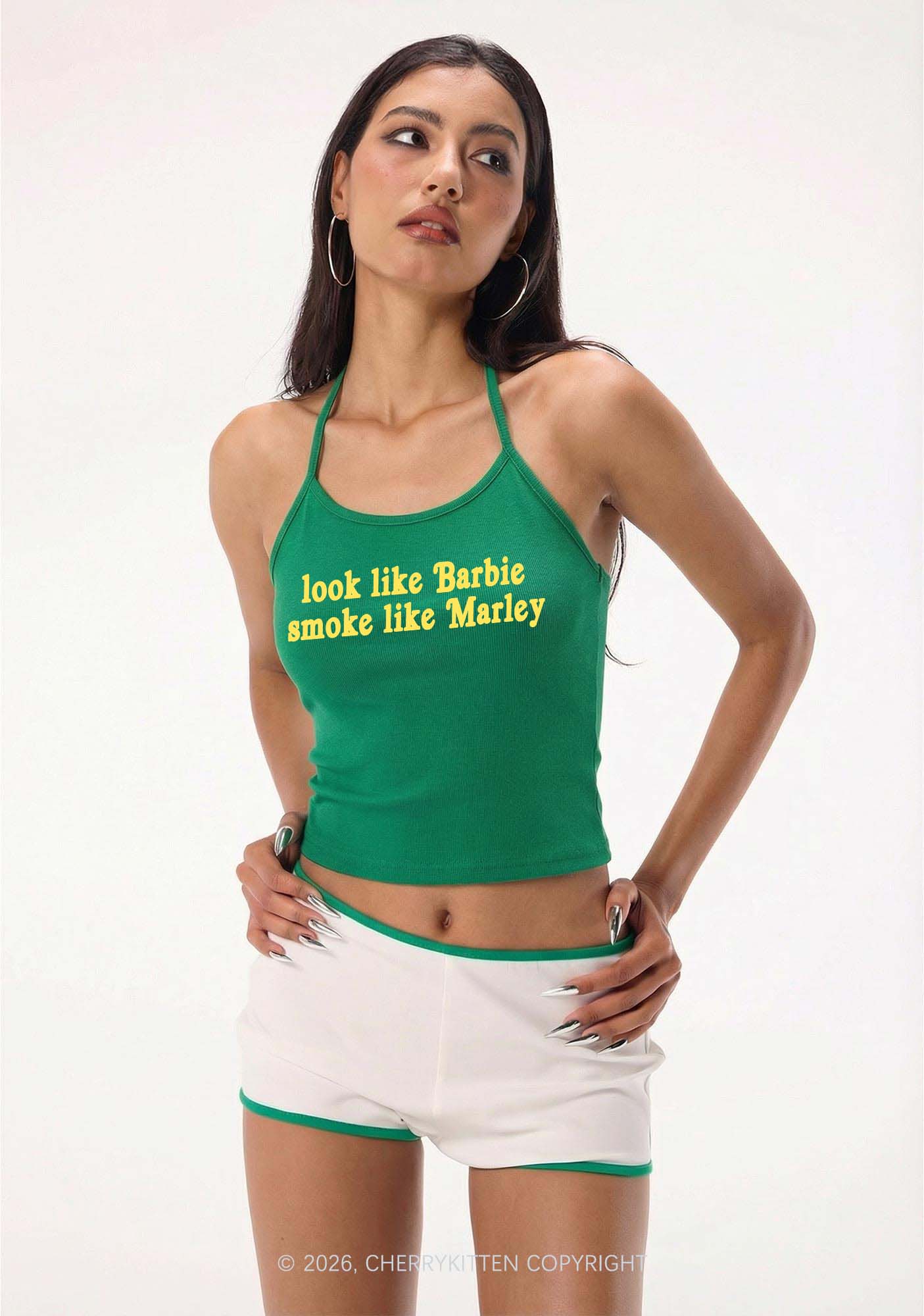 Smoke Like Marley Y2K Halter Neck Cami Cherrykitten - Image 2