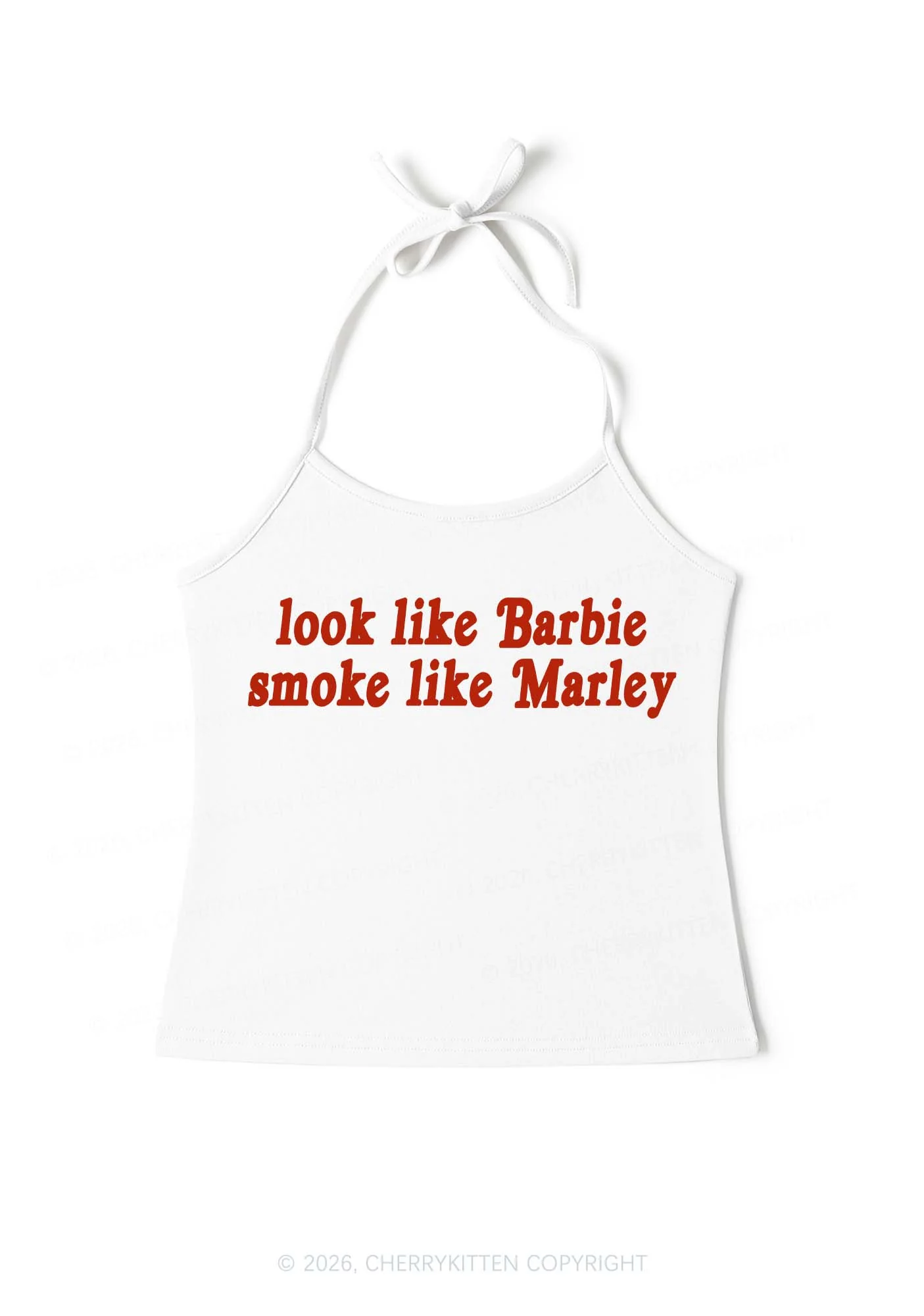 Smoke Like Marley Y2K Halter Neck Cami Cherrykitten - Image 3