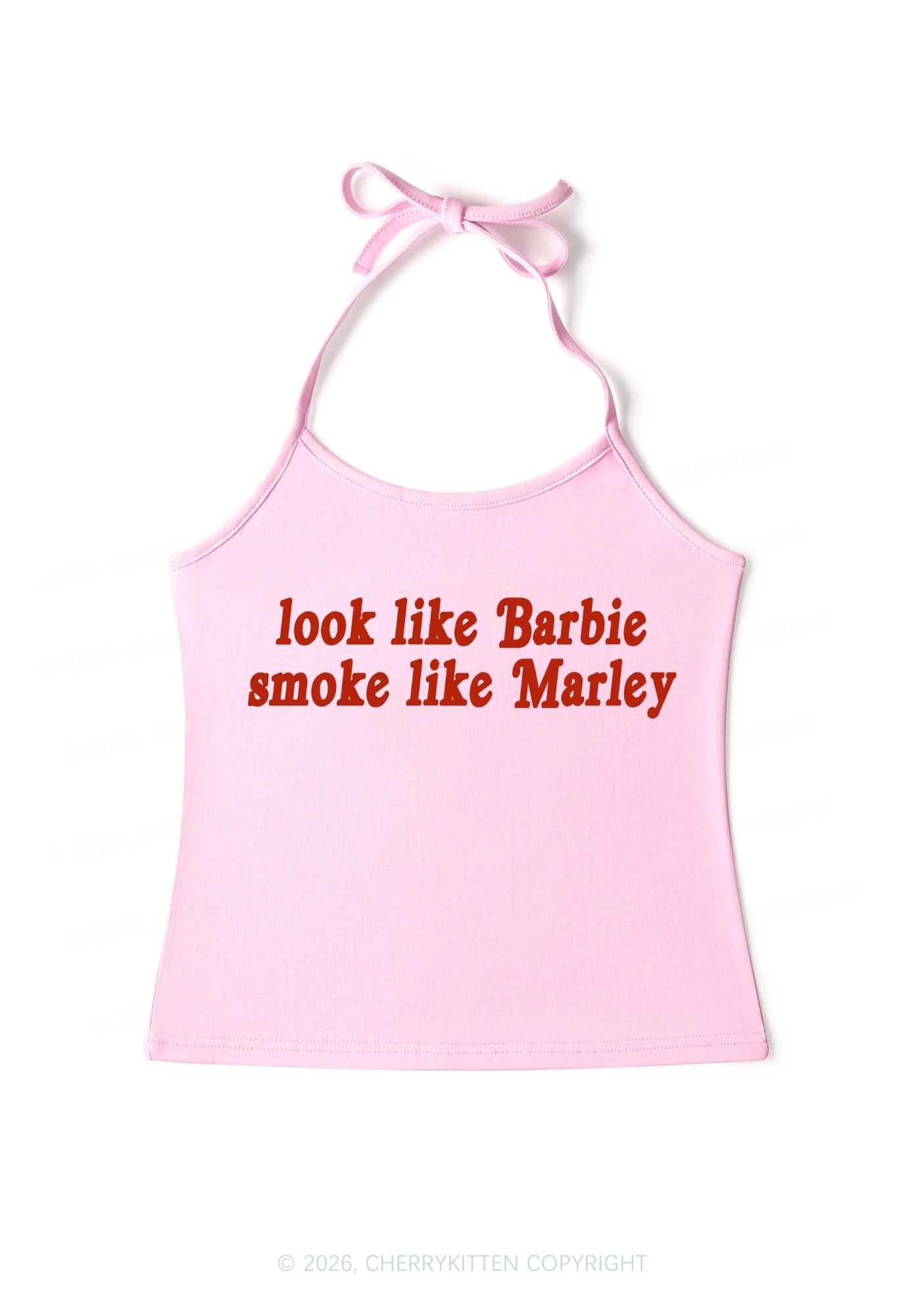 Smoke Like Marley Y2K Halter Neck Cami Cherrykitten - Image 4