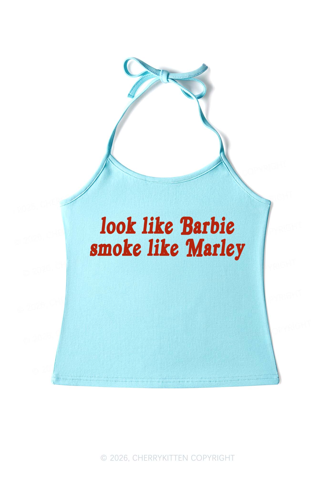 Smoke Like Marley Y2K Halter Neck Cami Cherrykitten - Image 5