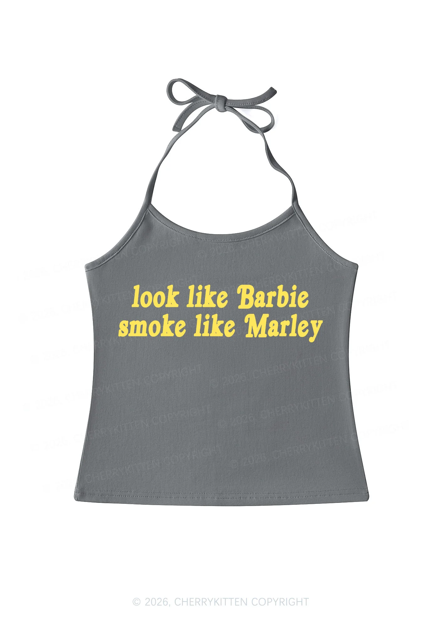 Smoke Like Marley Y2K Halter Neck Cami Cherrykitten - Image 7