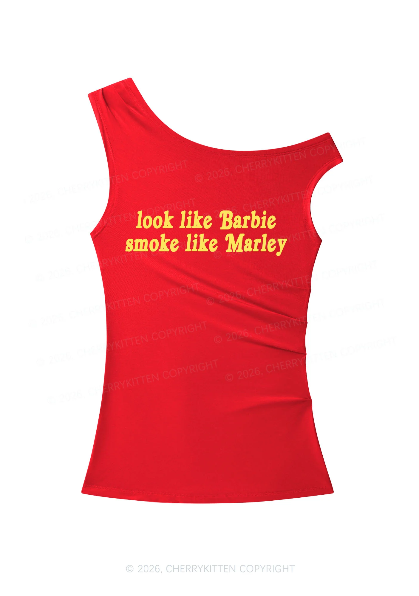 Smoke Like Marley Y2K Off Shoulder Tank Top Cherrykitten - Image 5