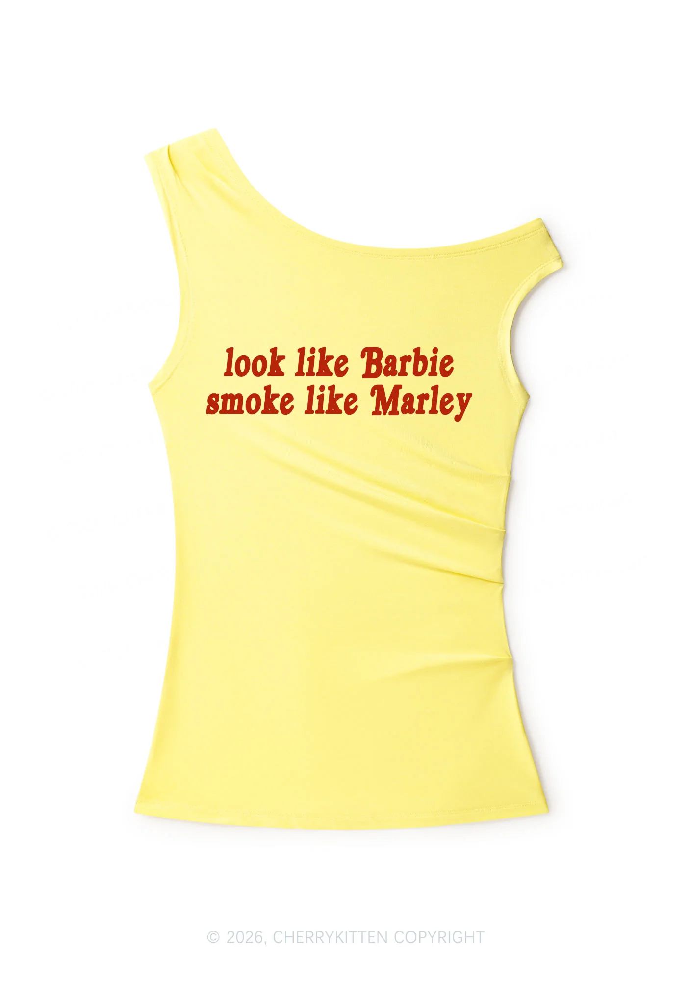 Smoke Like Marley Y2K Off Shoulder Tank Top Cherrykitten - Image 6