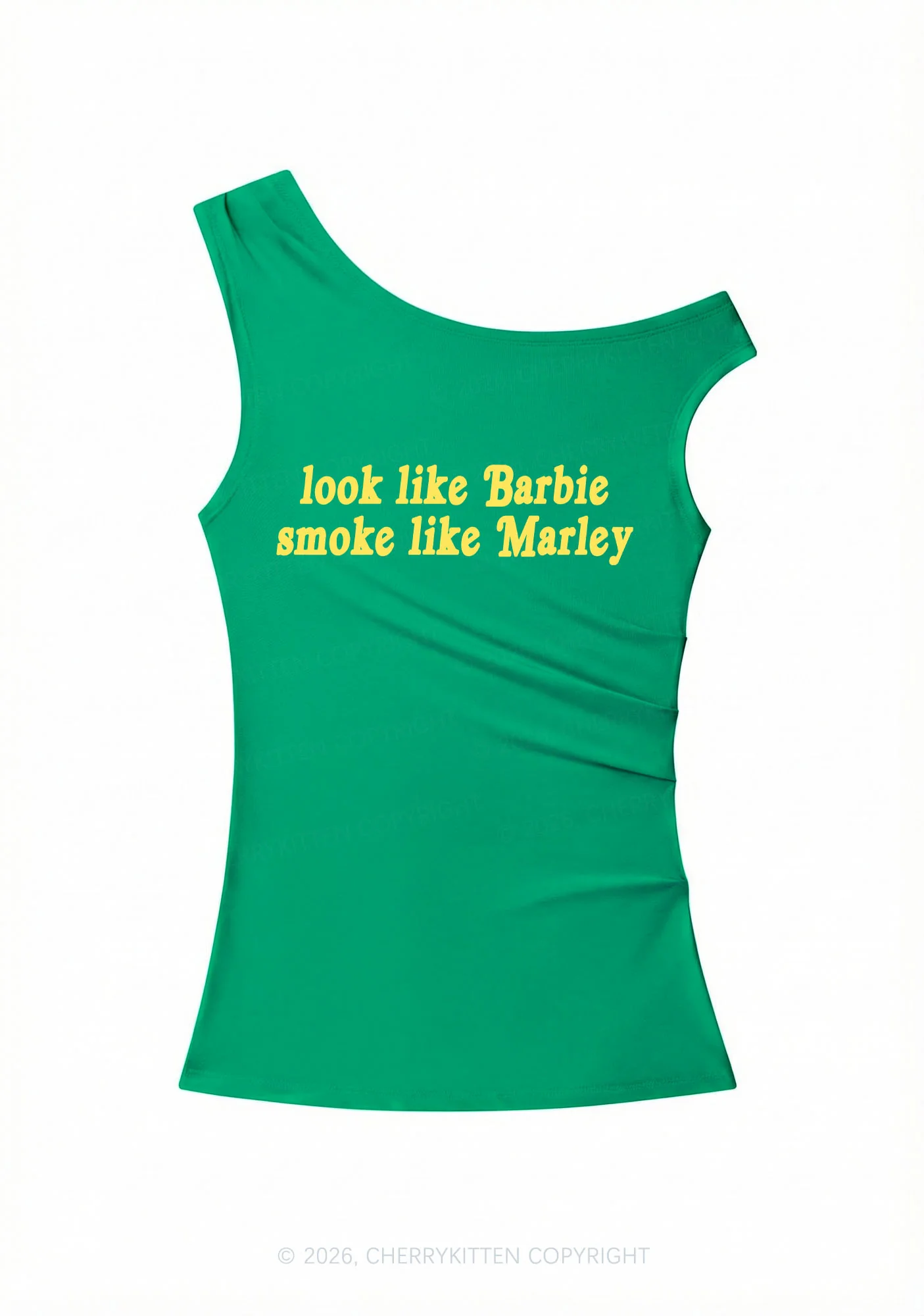 Smoke Like Marley Y2K Off Shoulder Tank Top Cherrykitten - Image 8
